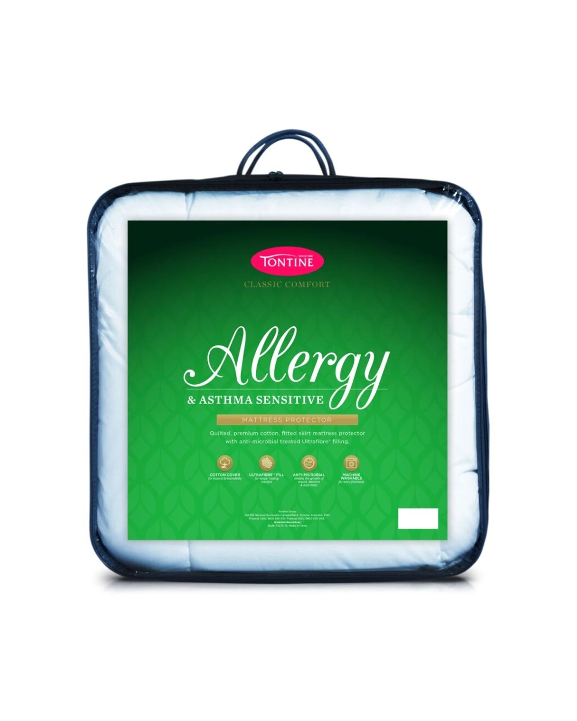 1 Tontine Classic Comfort Allergy And Asthma Sensitive Mattress Protector - White, 1 of 4