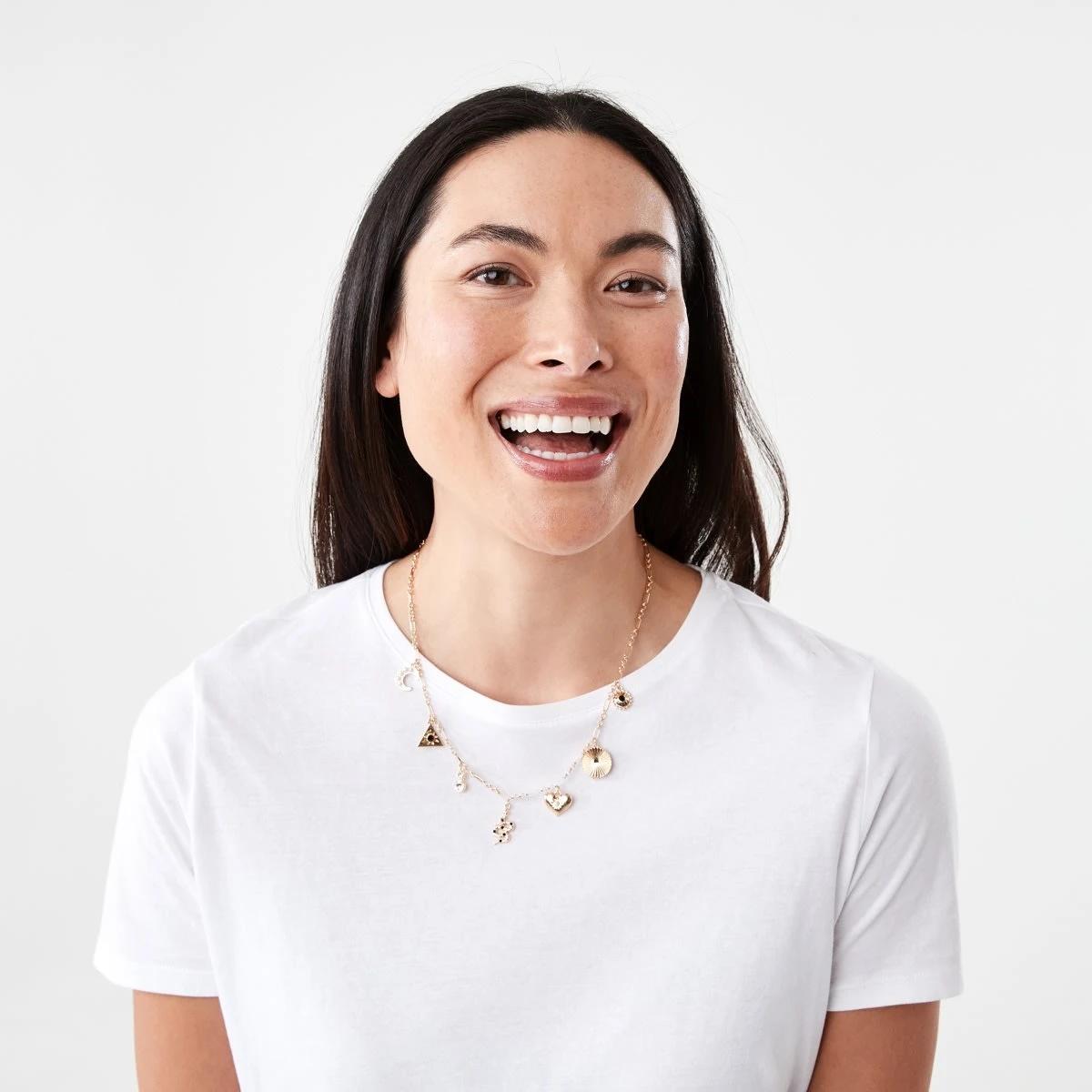 3 Snake Charm Necklace - Gold Tone Gold, 3 of 4