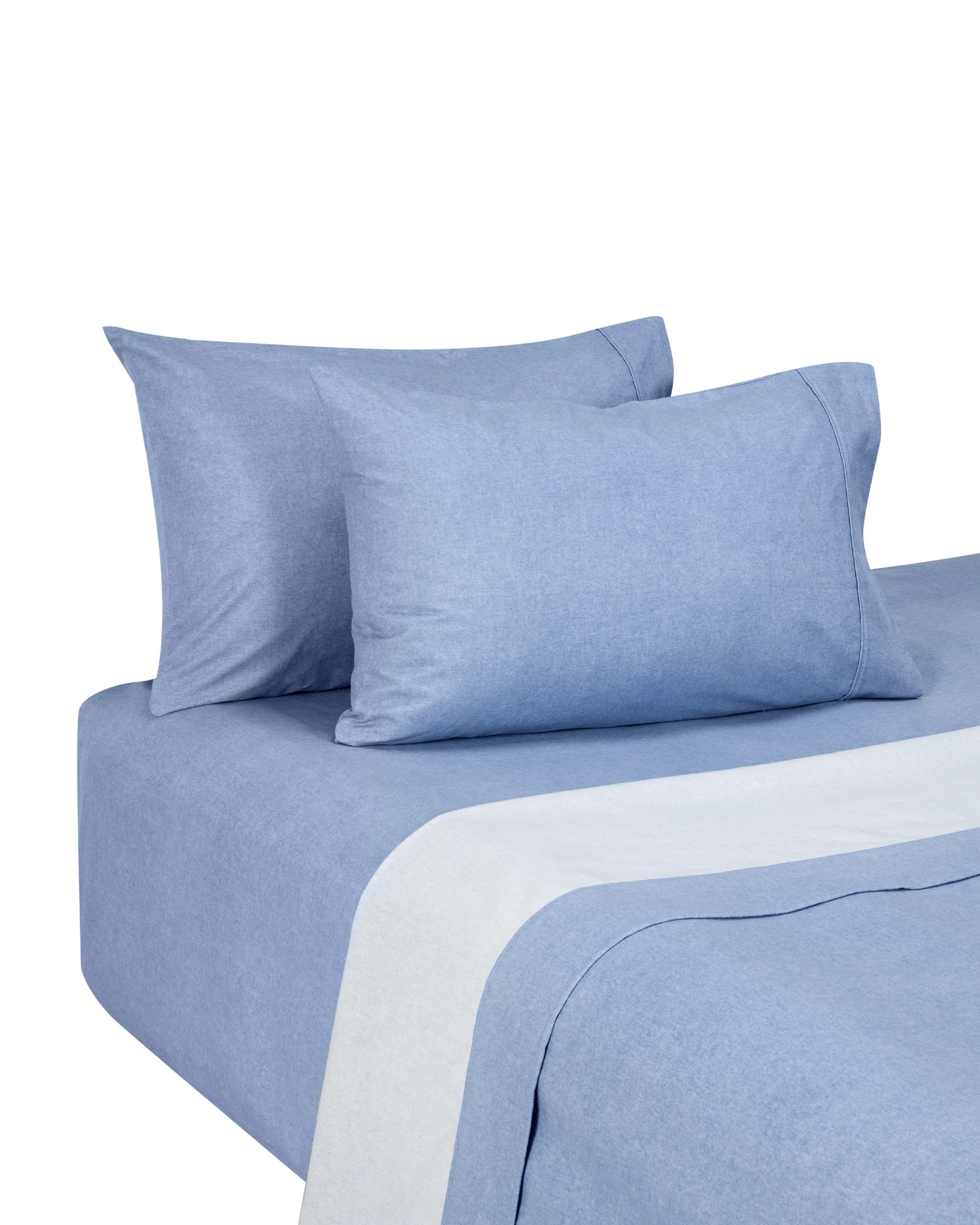 5 Marle Cotton Flannelette Sheet Set - King Bed, Blue, 5 of 7
