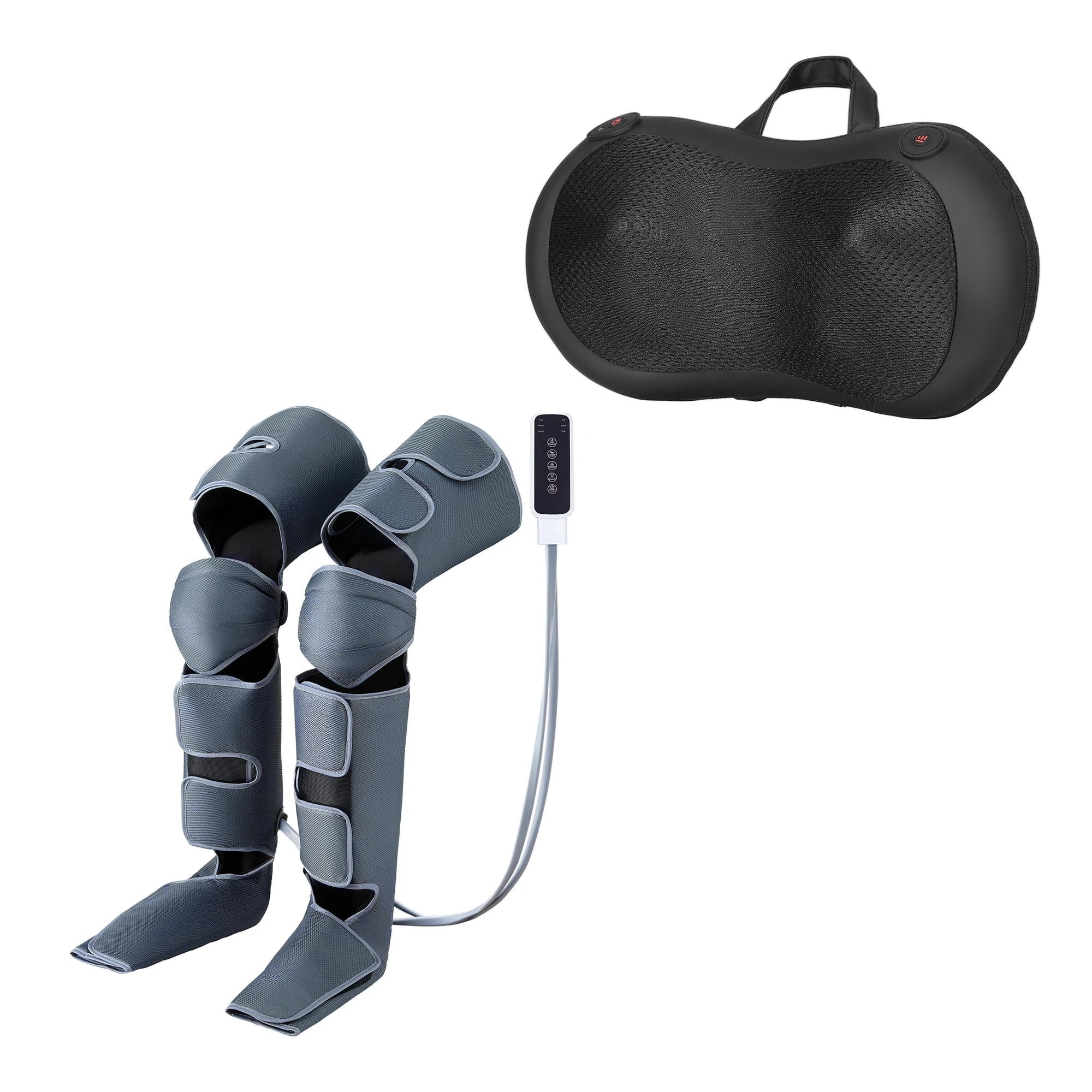 1 Livemor Leg Foot Massager Air Compression With Back Neck Massager Heat - Black, 1 of 3