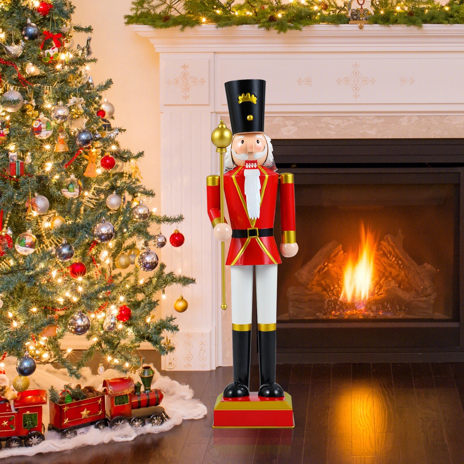 4 Costway 83cm Christmas Nutcracker Figure Xmas Indoor Outdoor Festival Decoration, 4 of 5