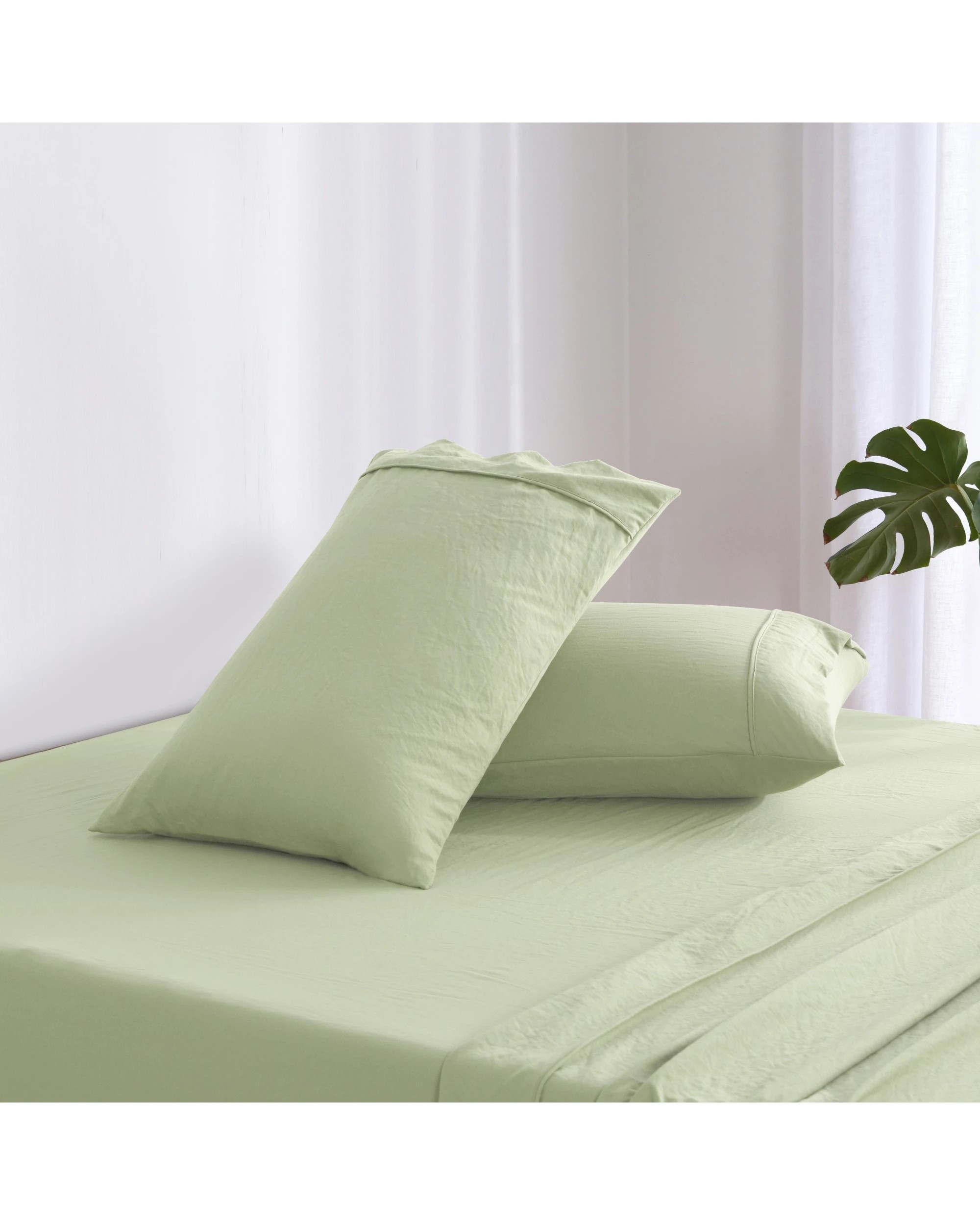 3 Dreamaker Superfine Washed Microfibre Sheet Set - Single Bed - Green, 3 of 6