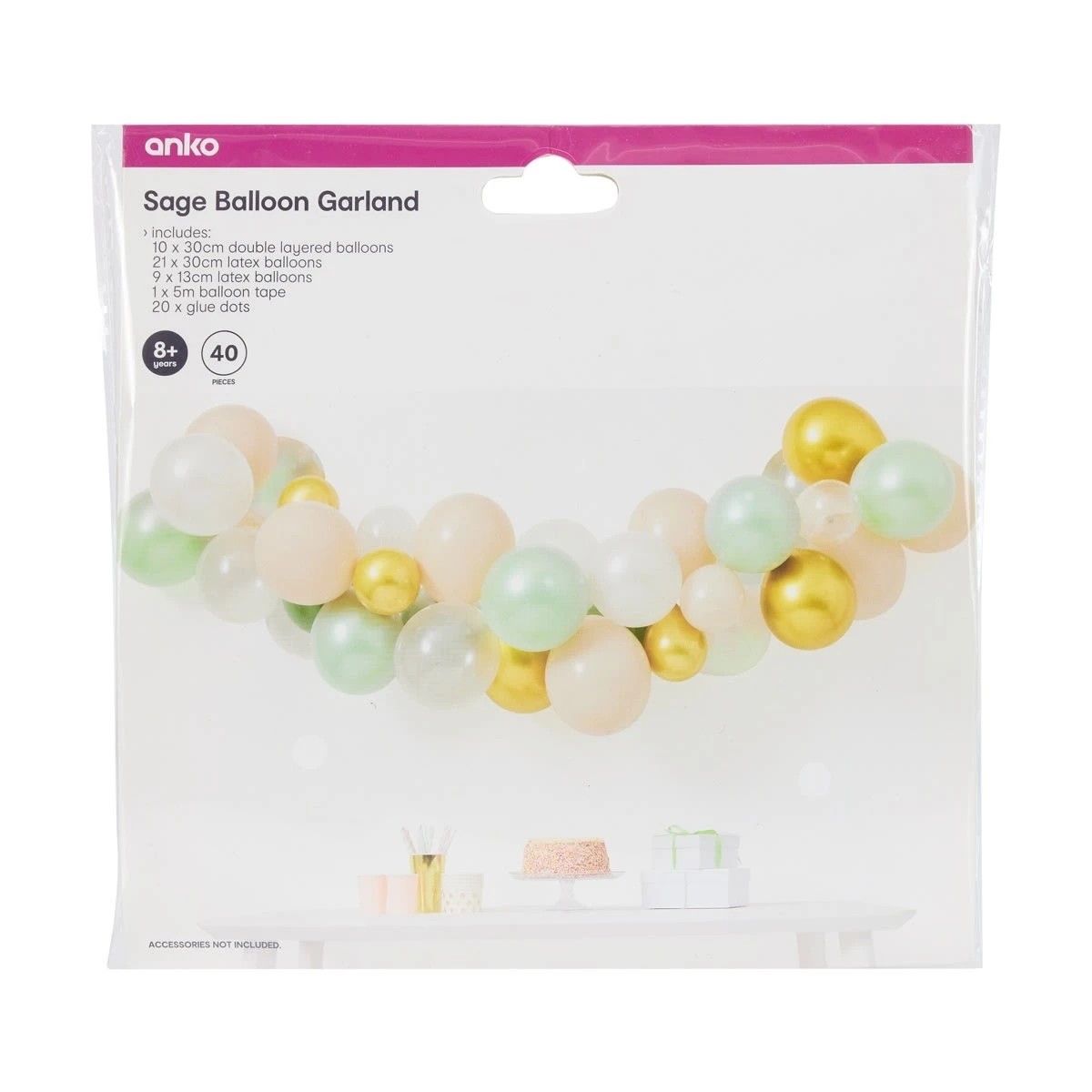6 40 Piece Sage Balloon Garland, 6 of 6
