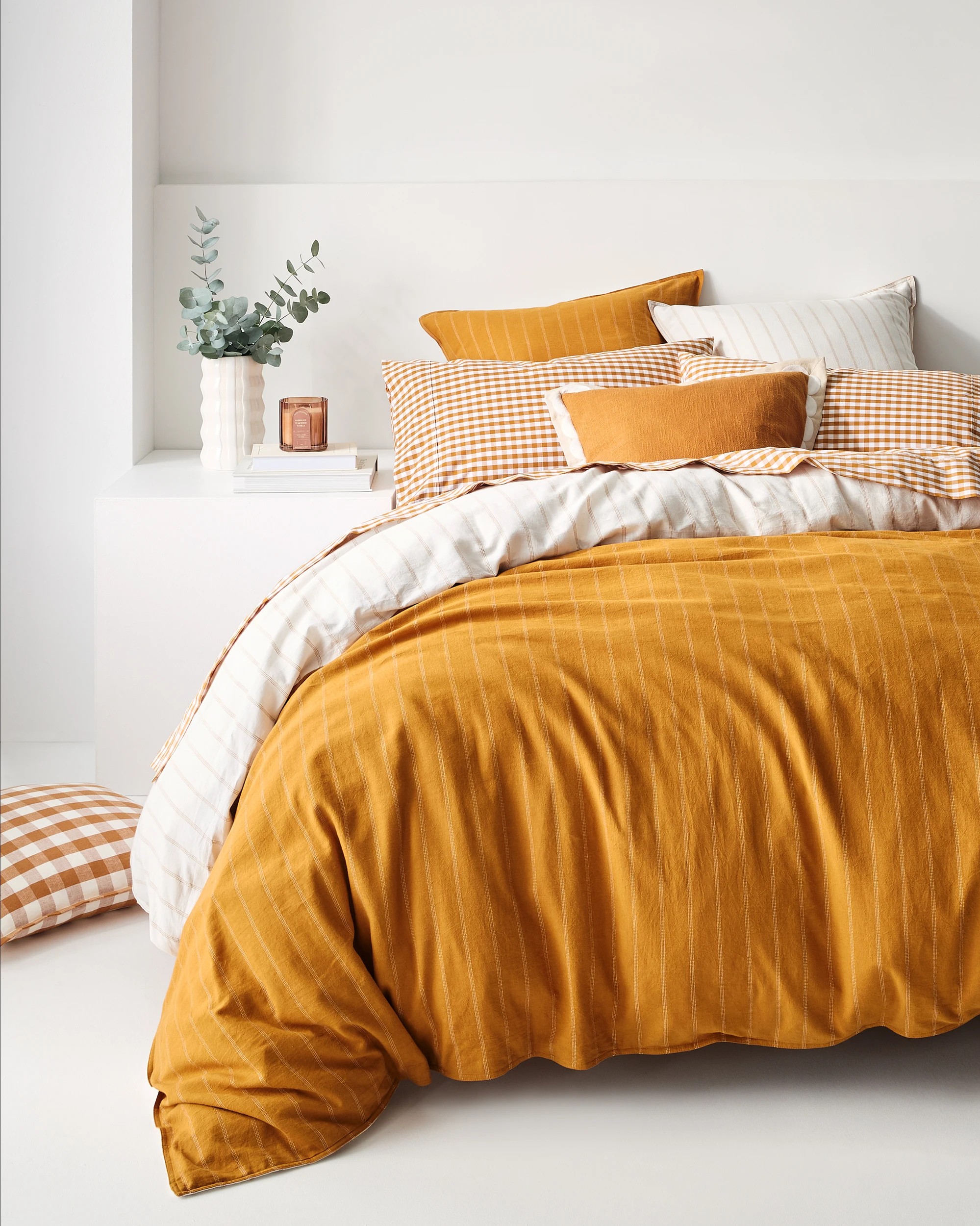 6 Target Adelle Stripe Linen/Cotton European Pillowcase - One Size - Yellow, 6 of 6
