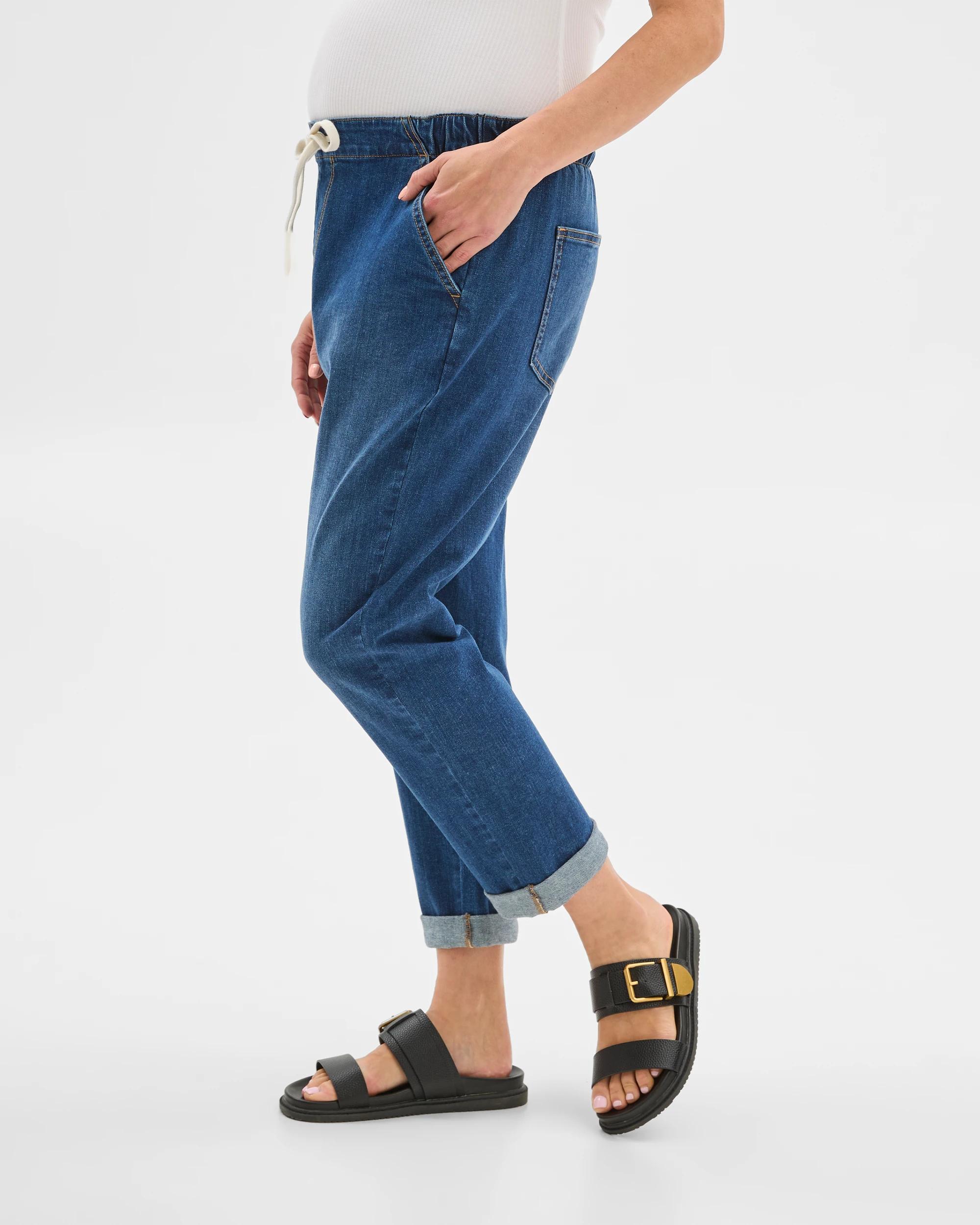 3 Target Maternity Slim Denim Jogger Pants MEDITERRANEAN BLUE, 3 of 6