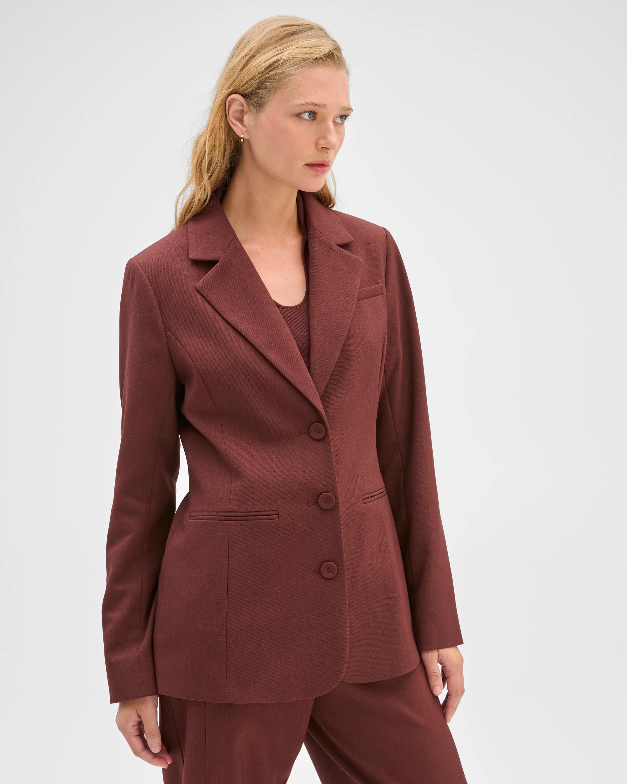 3 Preview Single Breasted Blazer RUM RAISIN, 3 of 10