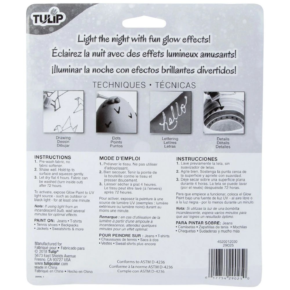 9 Tulip Dimensional Fabric Paint Glow 6 Pack, 9 of 9