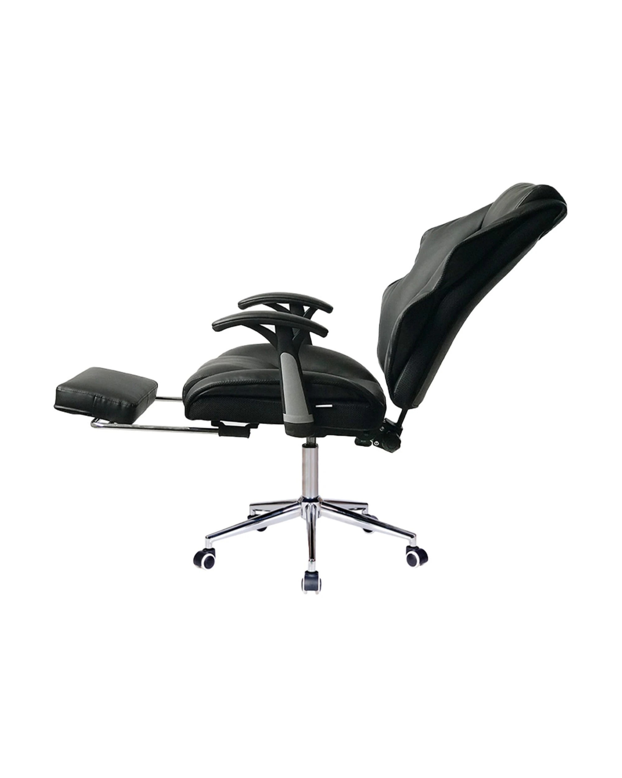 3 Sarantino Faux Leather High Back Reclining Executive Office Chair with Stool, 3 of 3