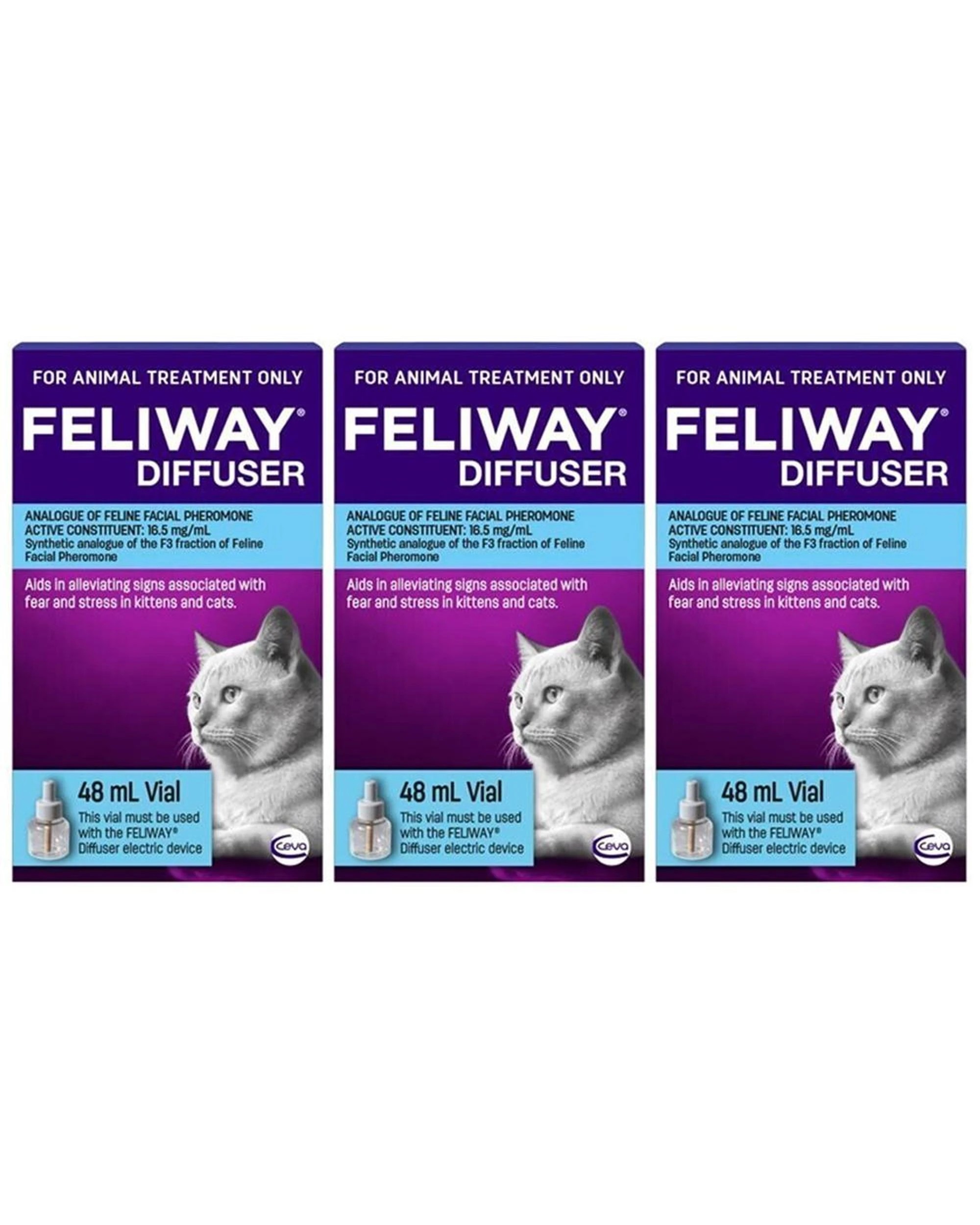 1 3 x Feliway Calming Refill For Kittens & Cats 48ml Triple Pack, 1 of 1