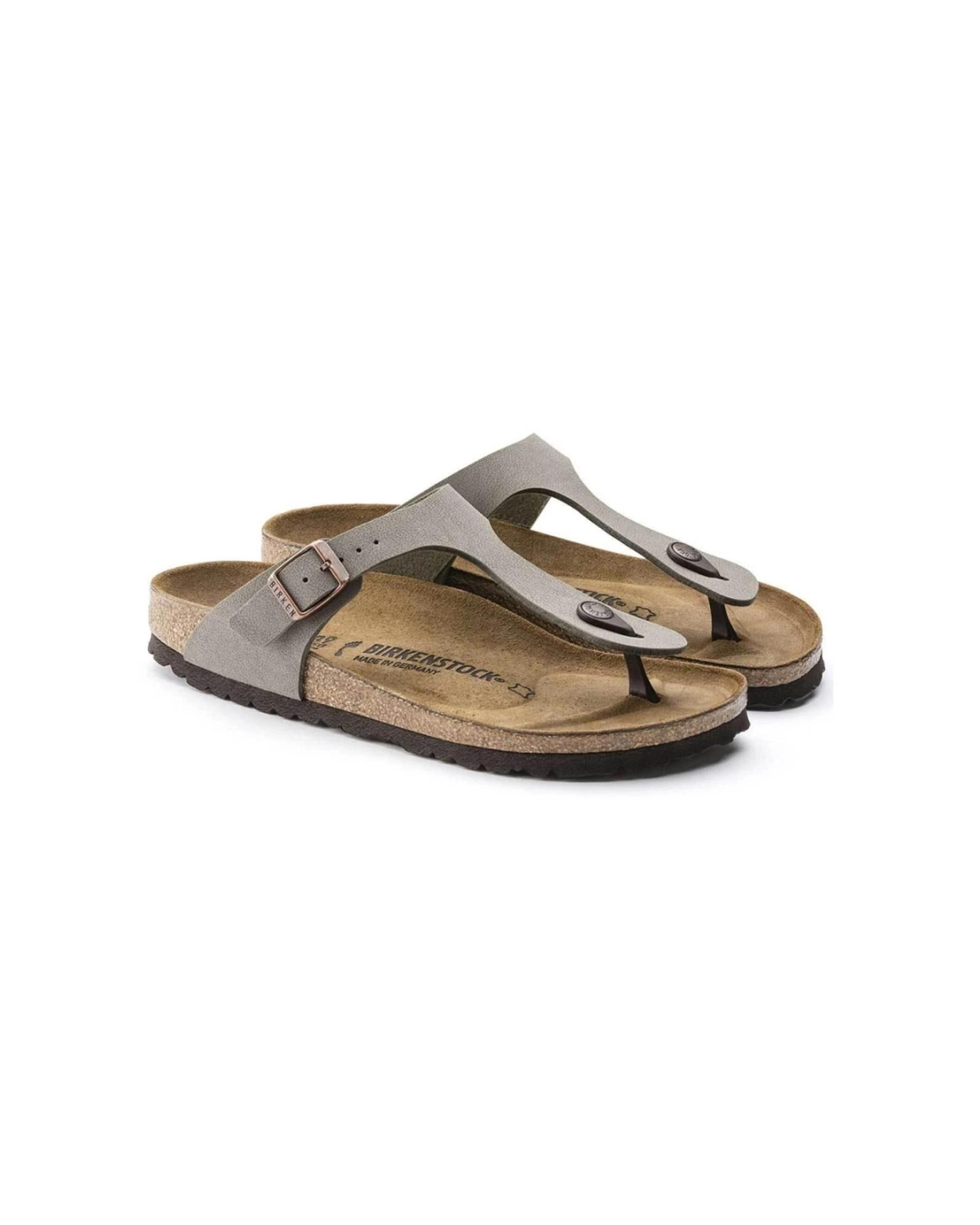 4 Birkenstock Gizeh Birko-Flor Nubuck Sandals Regular Width STONE, 4 of 4