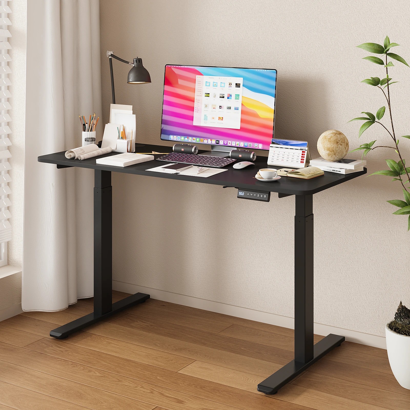 2 Advwin Electric Standing Desk Dual Motor Height Adjustable - Black, 2 of 2