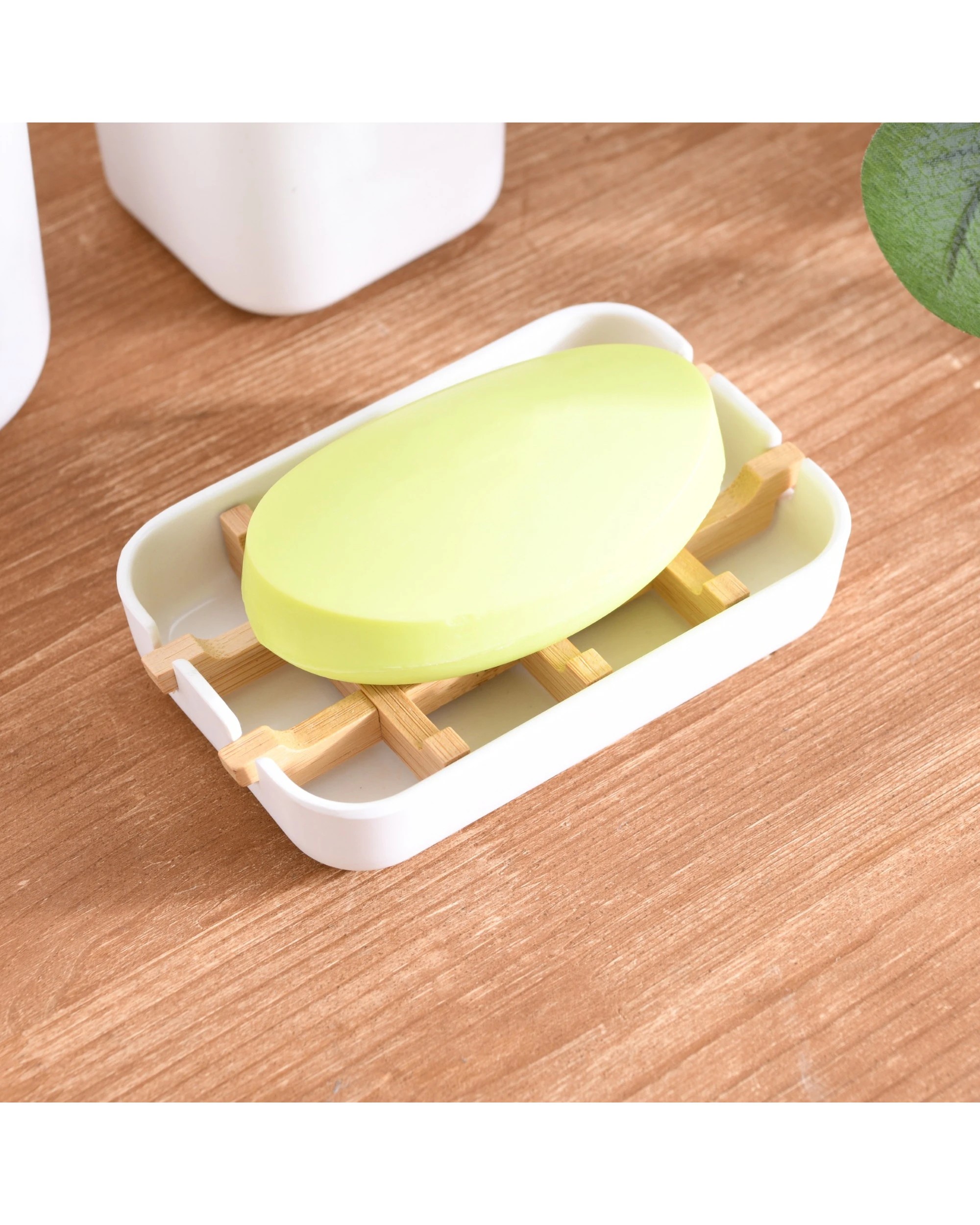 2 Takara Takae Bamboo Soap Dish - White, 2 of 8