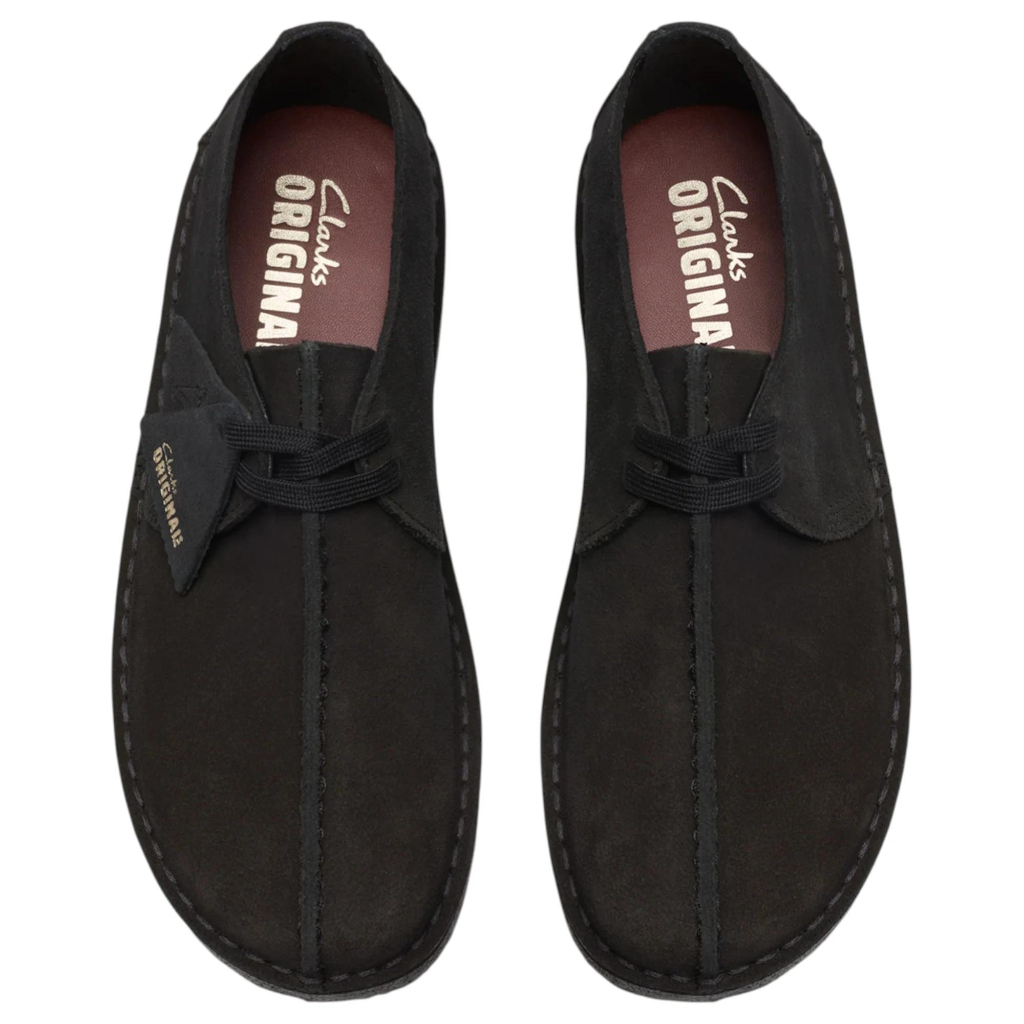 4 Clarks Mens Desert Trek Formal Suede Lace Up Shoes BLACK SUEDE, 4 of 7