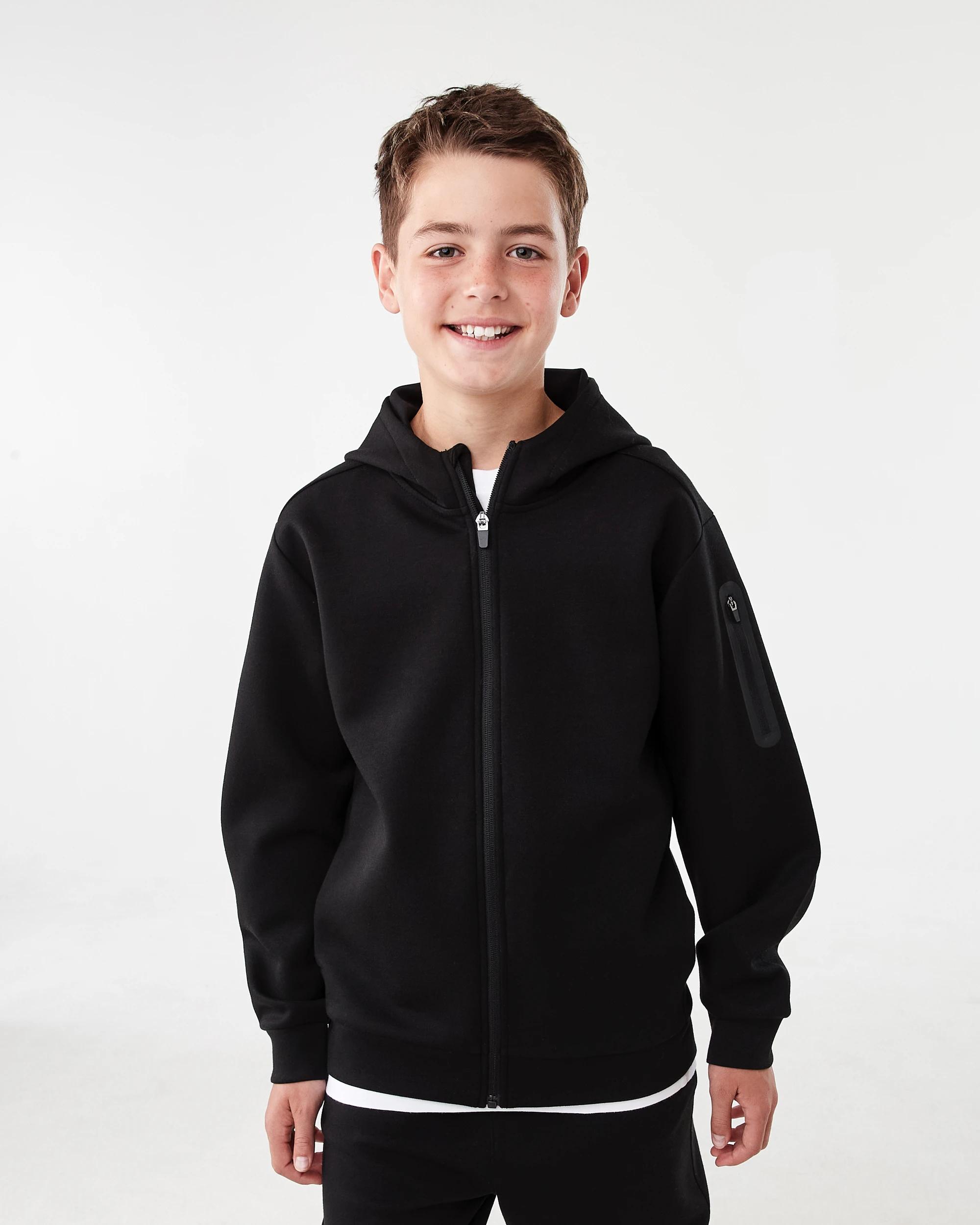2 Active Kids Zip Through Hoodie Black, 2 of 9