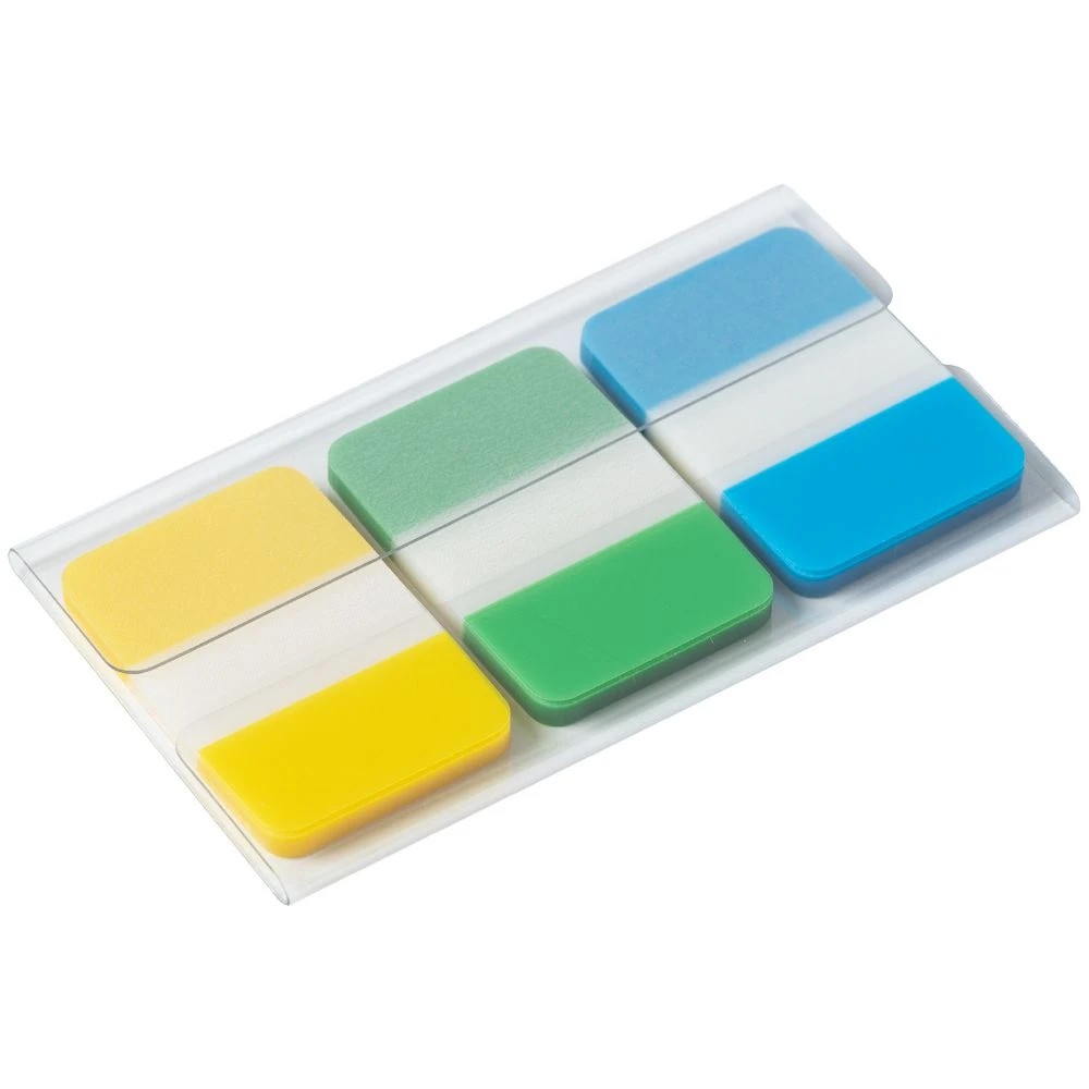 3 J.Burrows Tabs 25x38mm Blue/Green/Yellow 3 Pack, 3 of 3