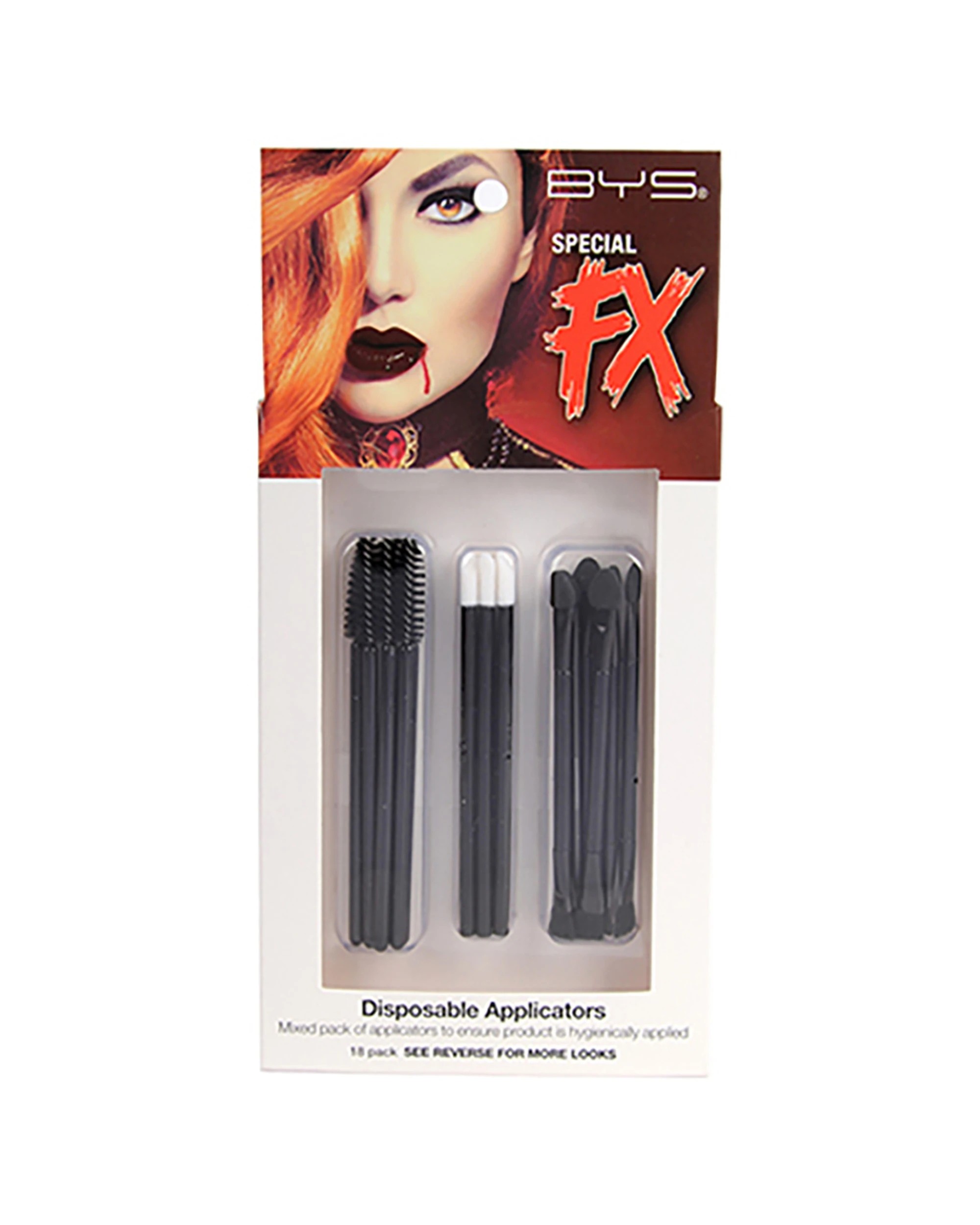1 BYS 18pc Disposable Applicators Special FX Makeup Hygienic Application Set - Black, 1 of 1