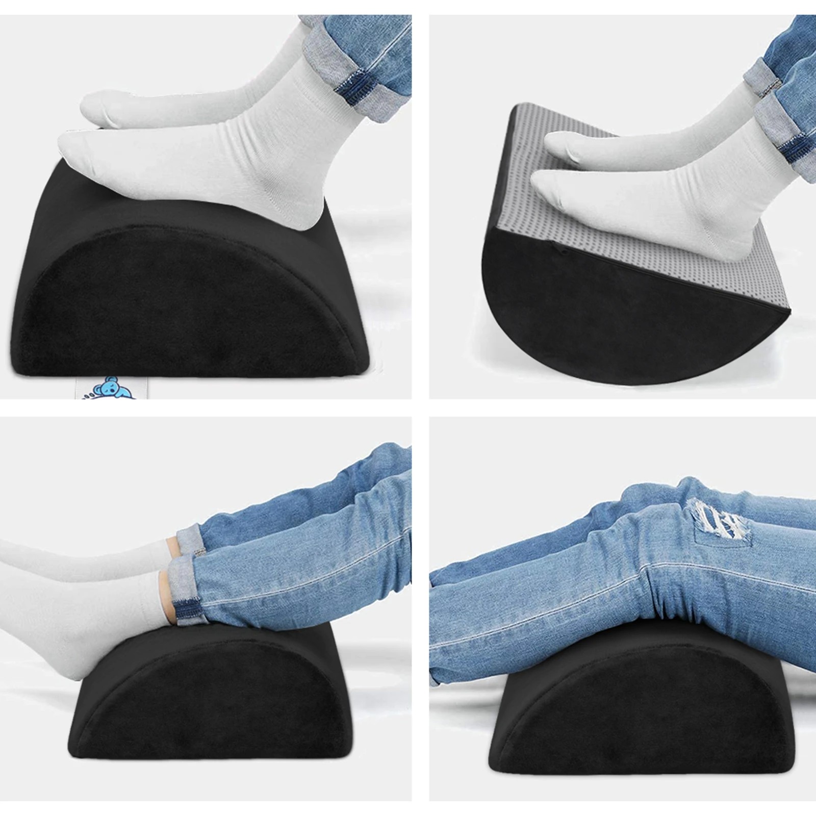 3 Starry Eucalypt Foot Rest Stool Foot Pad Pillow Office Computer Cushion - Black, 3 of 5