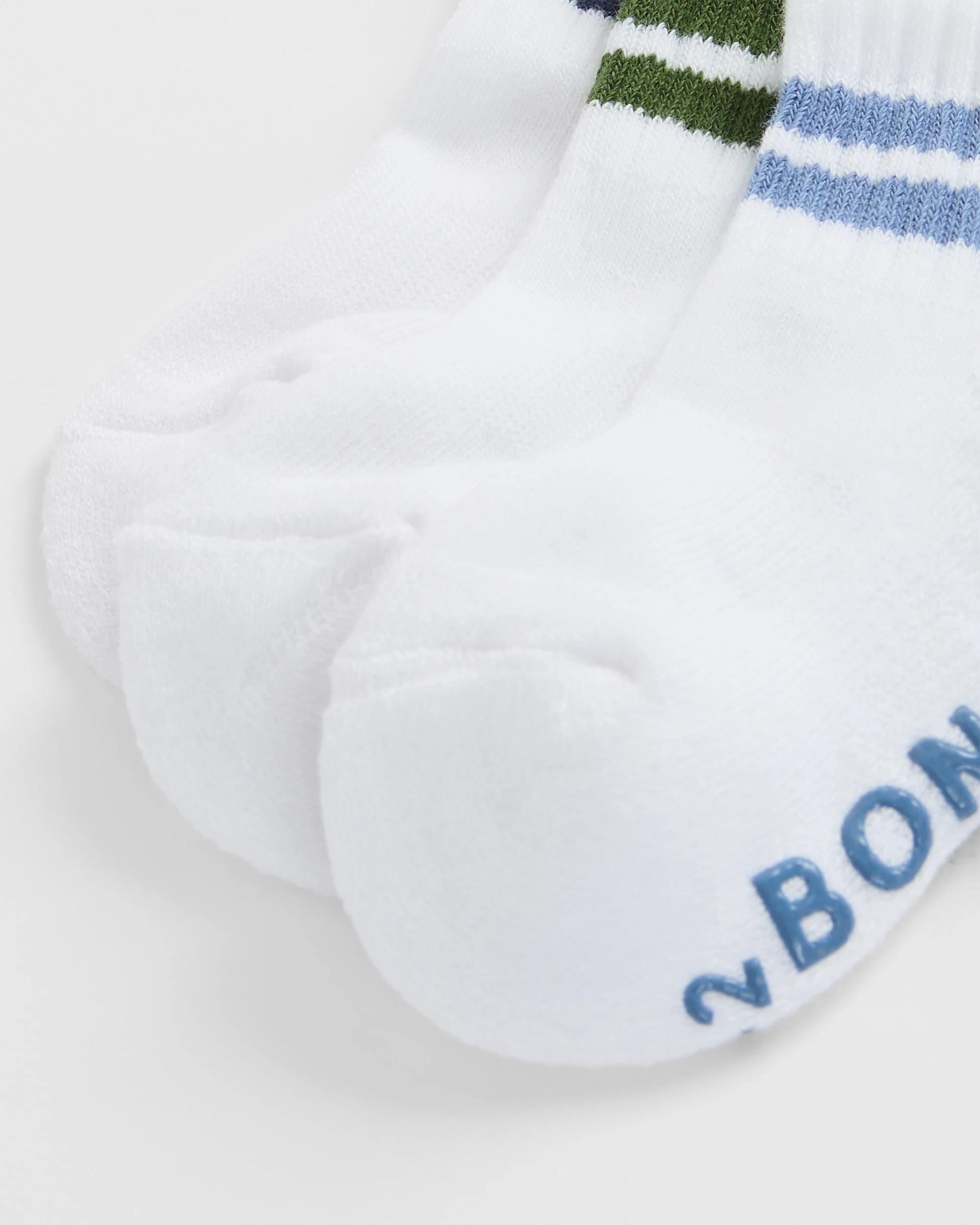 6 Bonds Baby 3 Pack Ultimate Comfort Quarter Crew Socks MULTI, 6 of 7