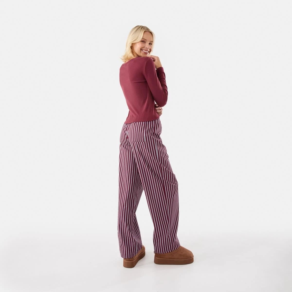 4 Contrast Waistband Woven Pants Ruby Strp, 4 of 6