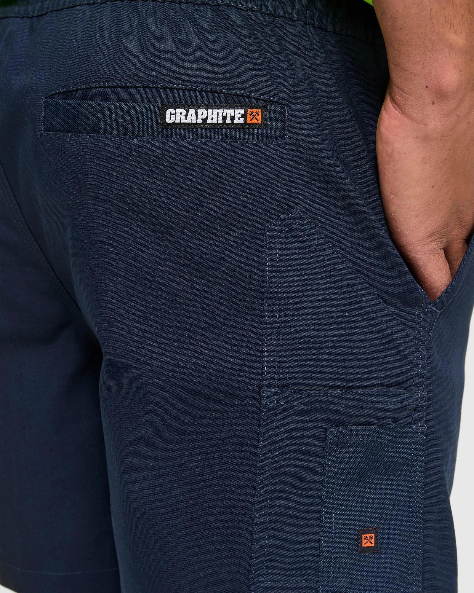 5 Graphite Performance Elastic Waist Work Shorts NAVY BLUE, 5 of 5