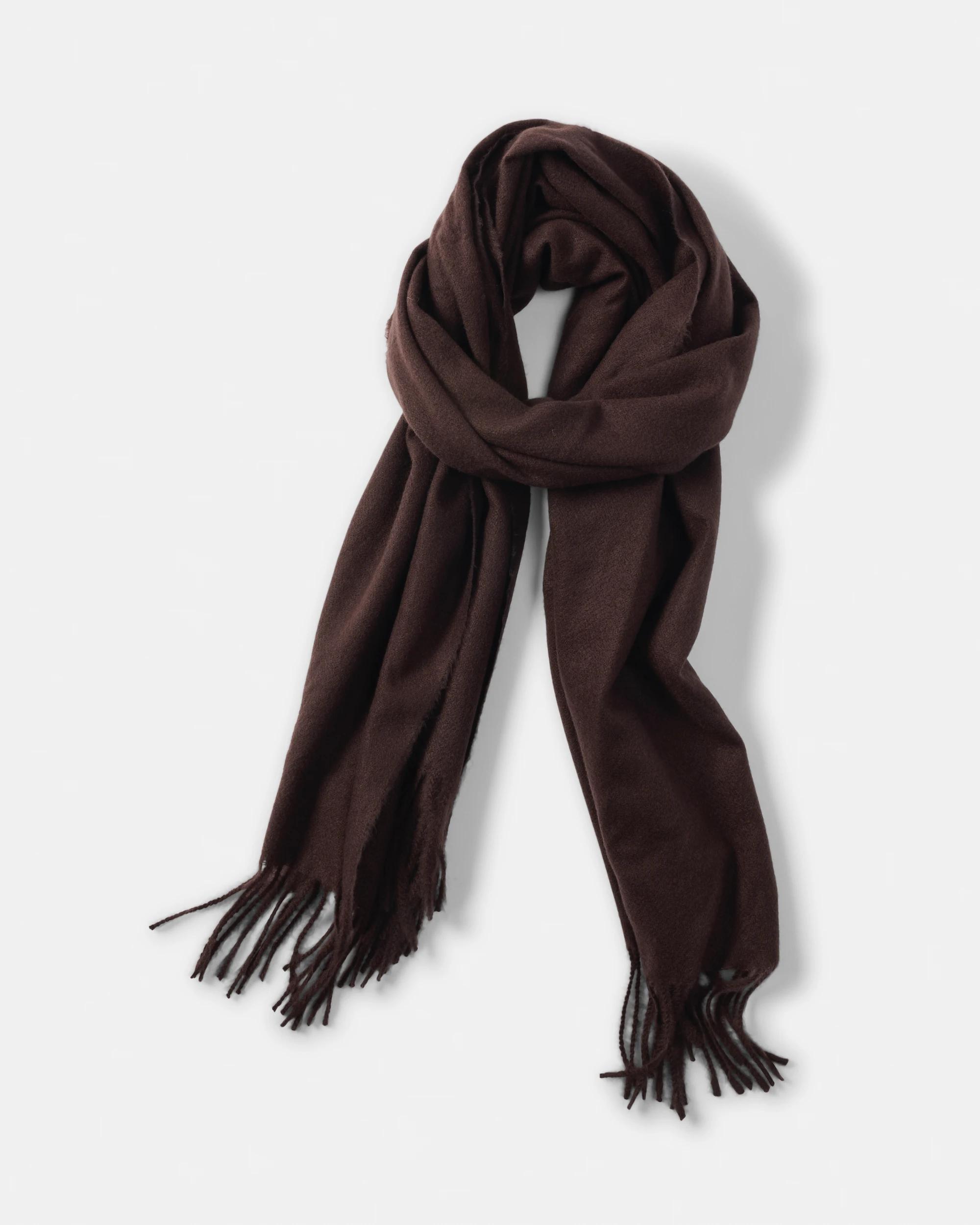 1 Brushed Wrap Scarf Choc Plum, 1 of 3