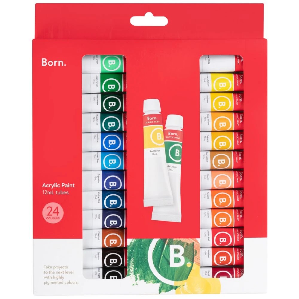 1 Born 12mL Acrylic Paint 24 Pack, 1 of 3