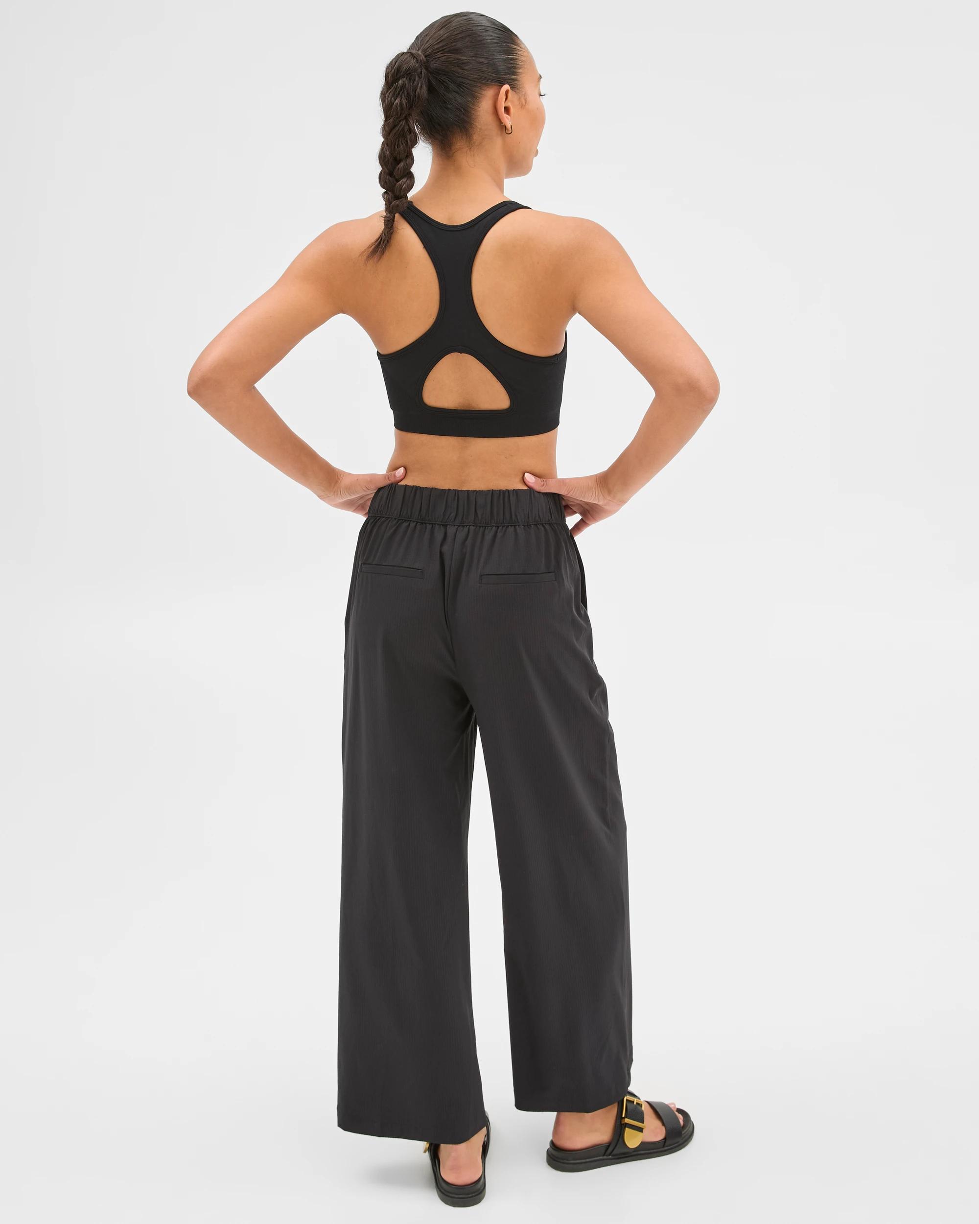 6 Target Active Travel Wide Leg Woven Pants BLACK, 6 of 6