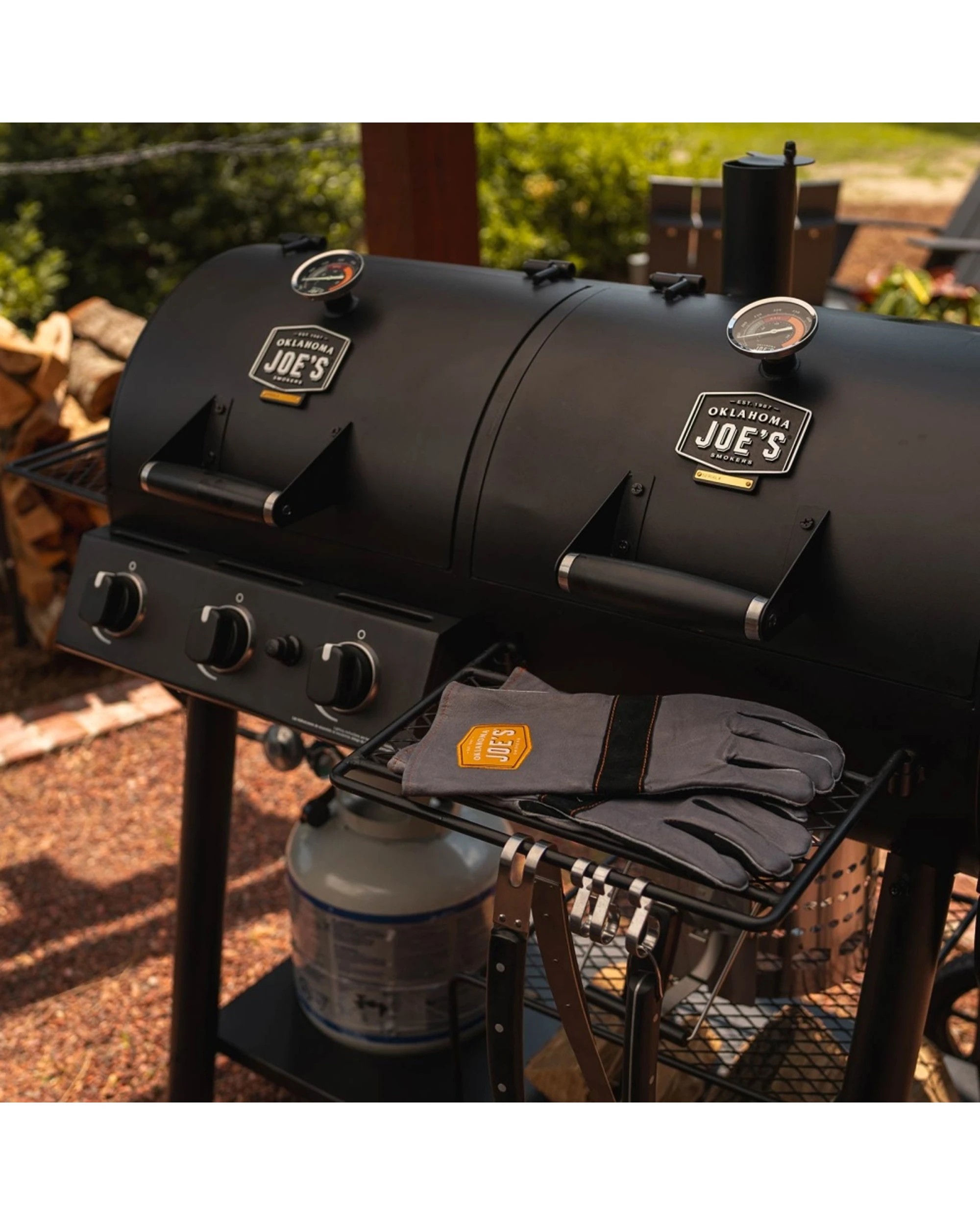4 Oklahoma Joes Canyon Combo Charcoal 3 Burner Gas Smoker And Grill - Black, 4 of 7