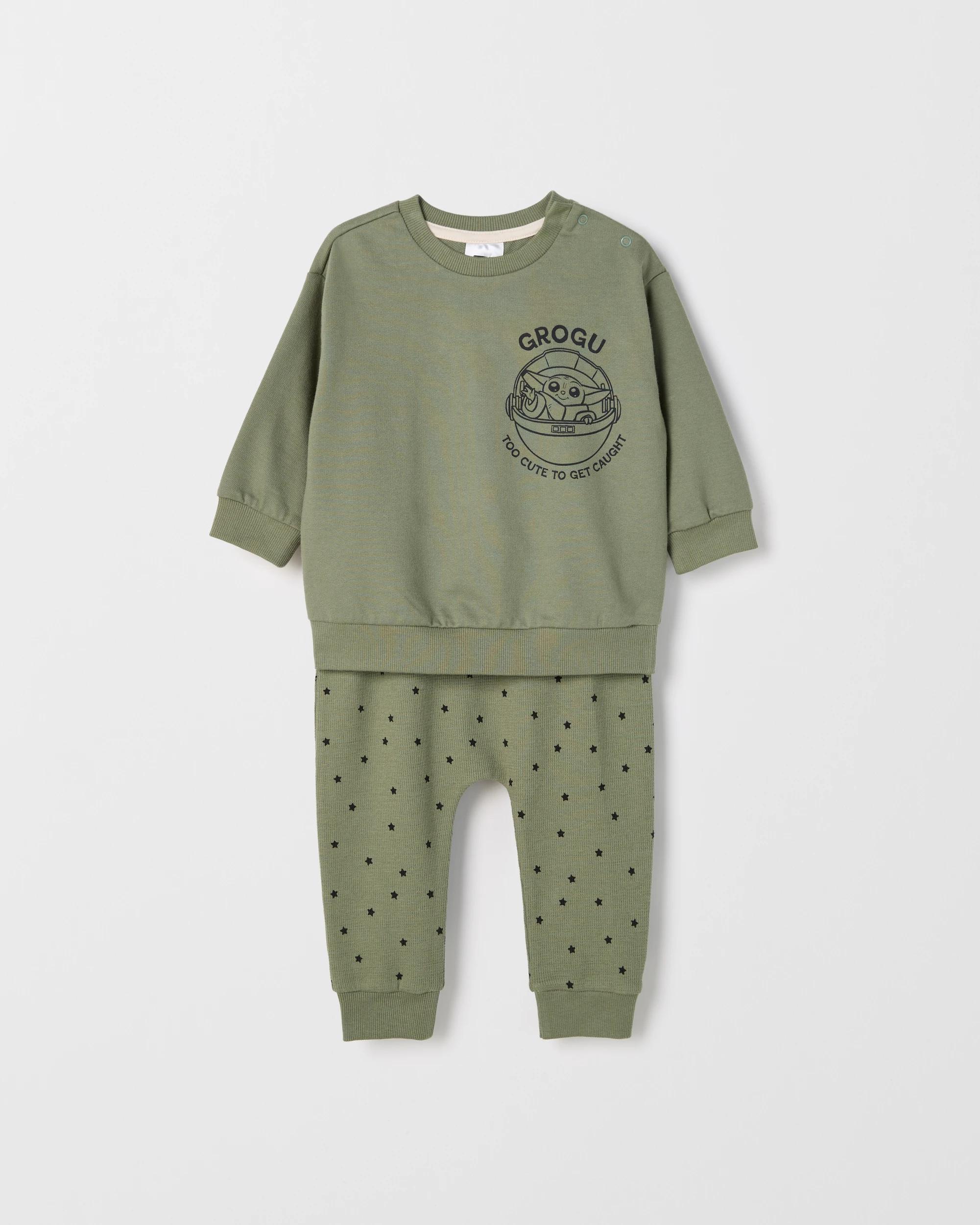 3 Disney Organic Cotton Baby Fleece Set GROGU SEASPRAY, 3 of 5