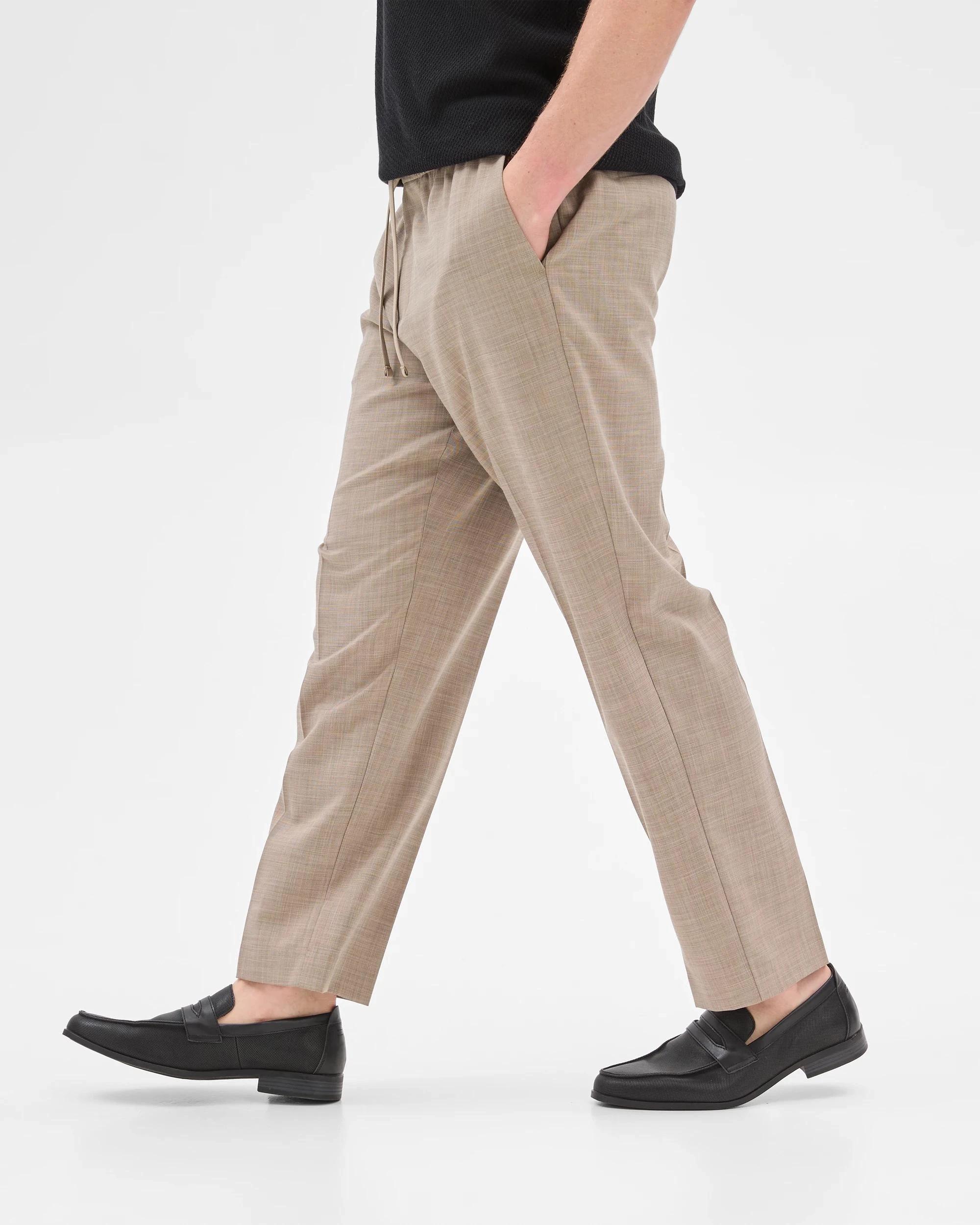 3 Elasticated Waist Pants - Preview TAN MARLE, 3 of 10