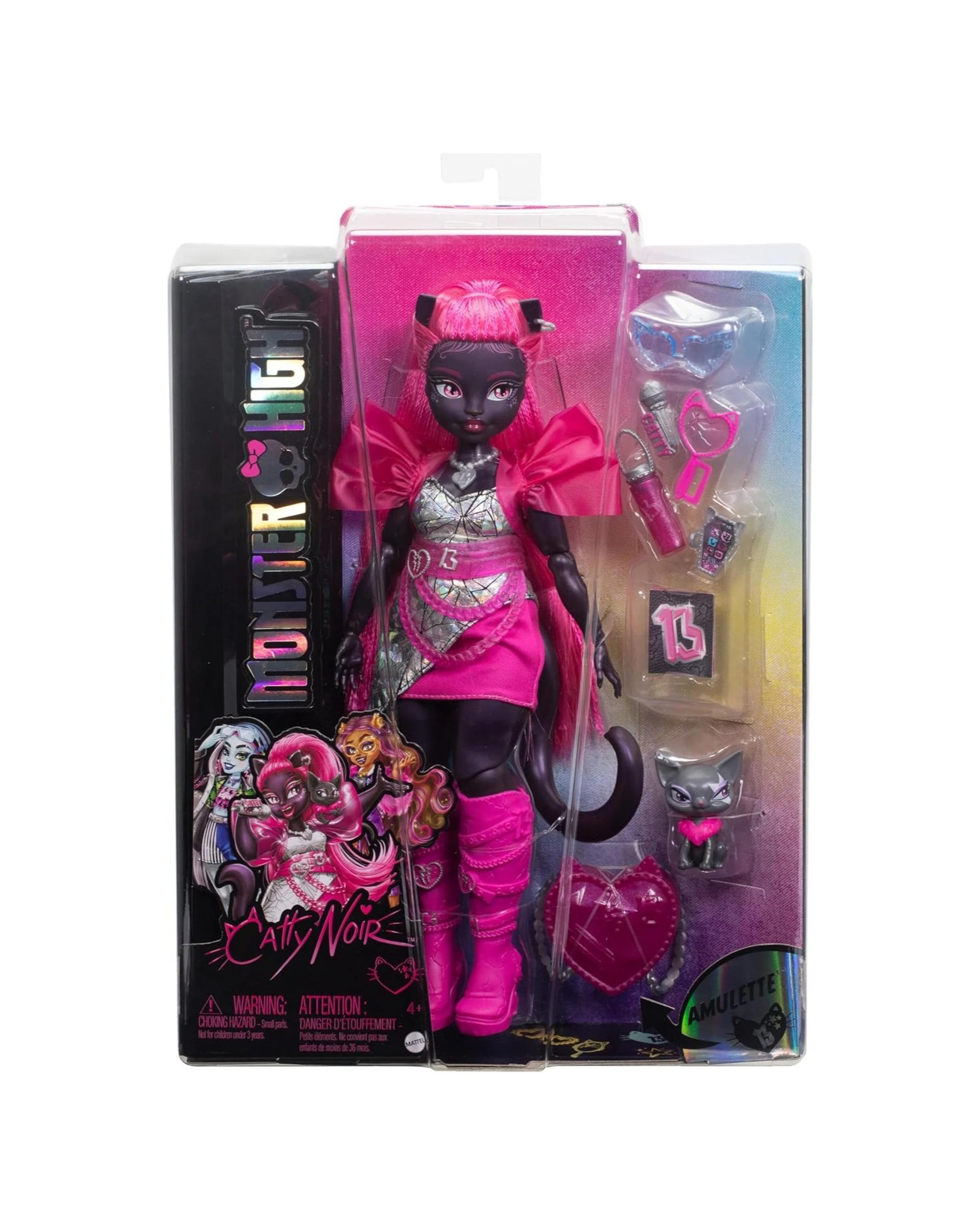 1 Monster High Catty Noir with Amulette Pet Fashion Doll, 1 of 6