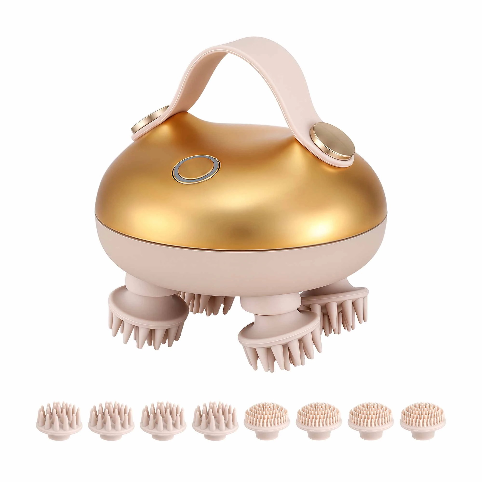 1 Livemor Scalp Massager Kneading Head Massager Scalp Stress Relax Portable Hair Shower Cat Massager - Gold, 1 of 9