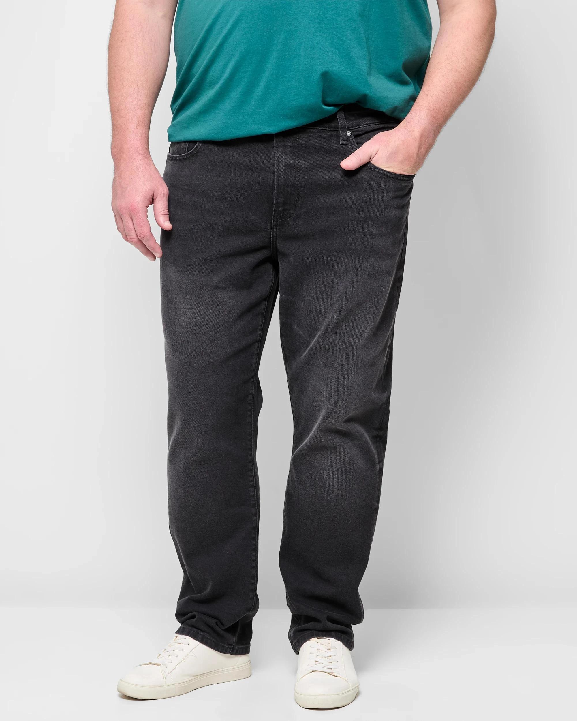 5 Target Man Plus Plus Size Straight Fit Denim Jeans FADED BLACK, 5 of 5