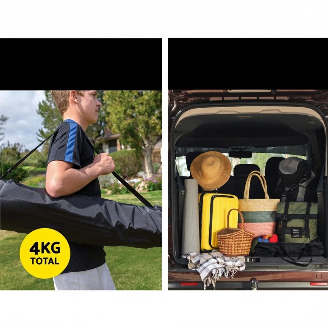 6 Everfit 2.4m Football Soccer Net Portable Goal Net Rebounder Sports Training - Yellow, 6 of 7