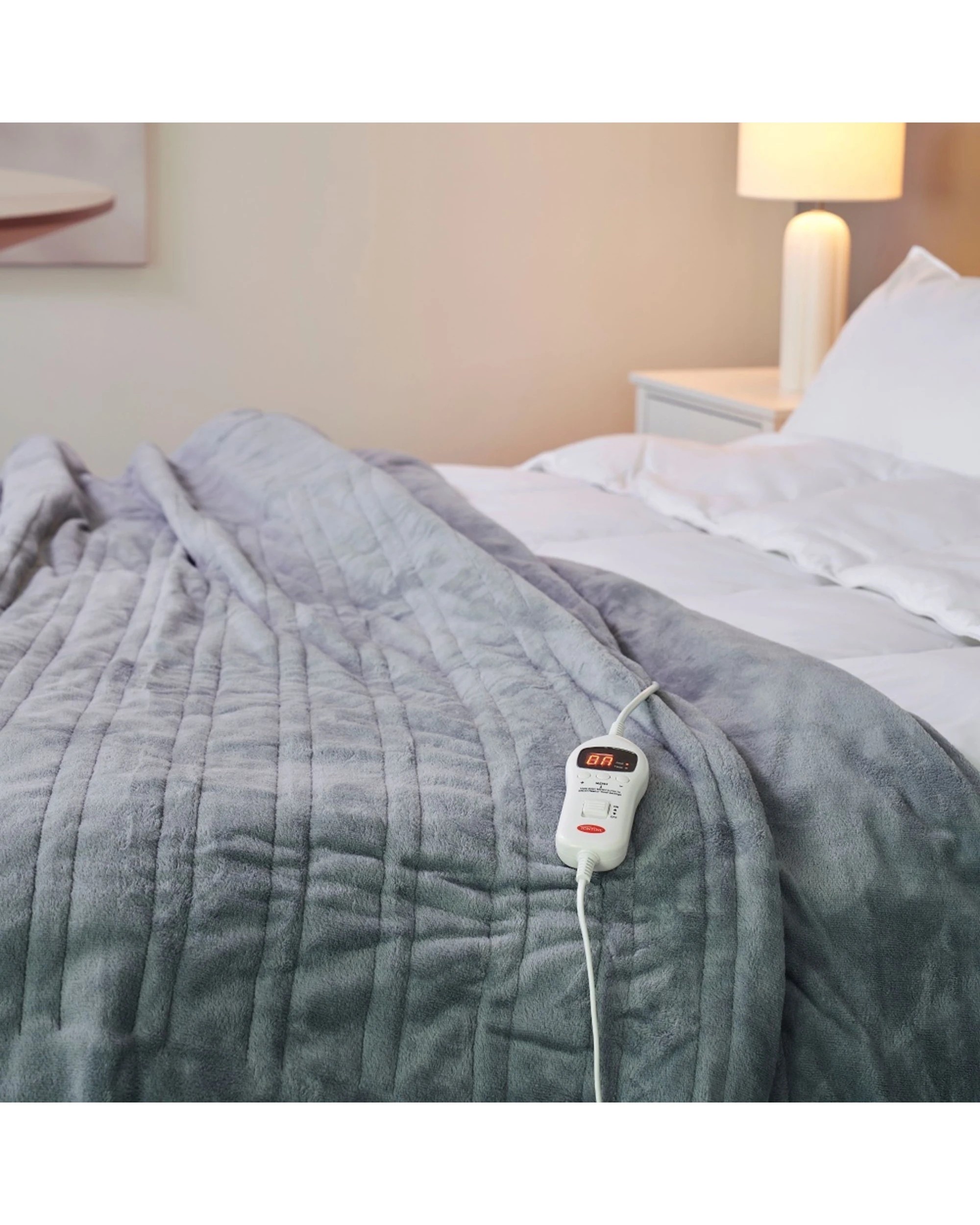 4 Tontine Extra Large Fleece Heated Throw Polyester 180x200cm Quarry, 4 of 4