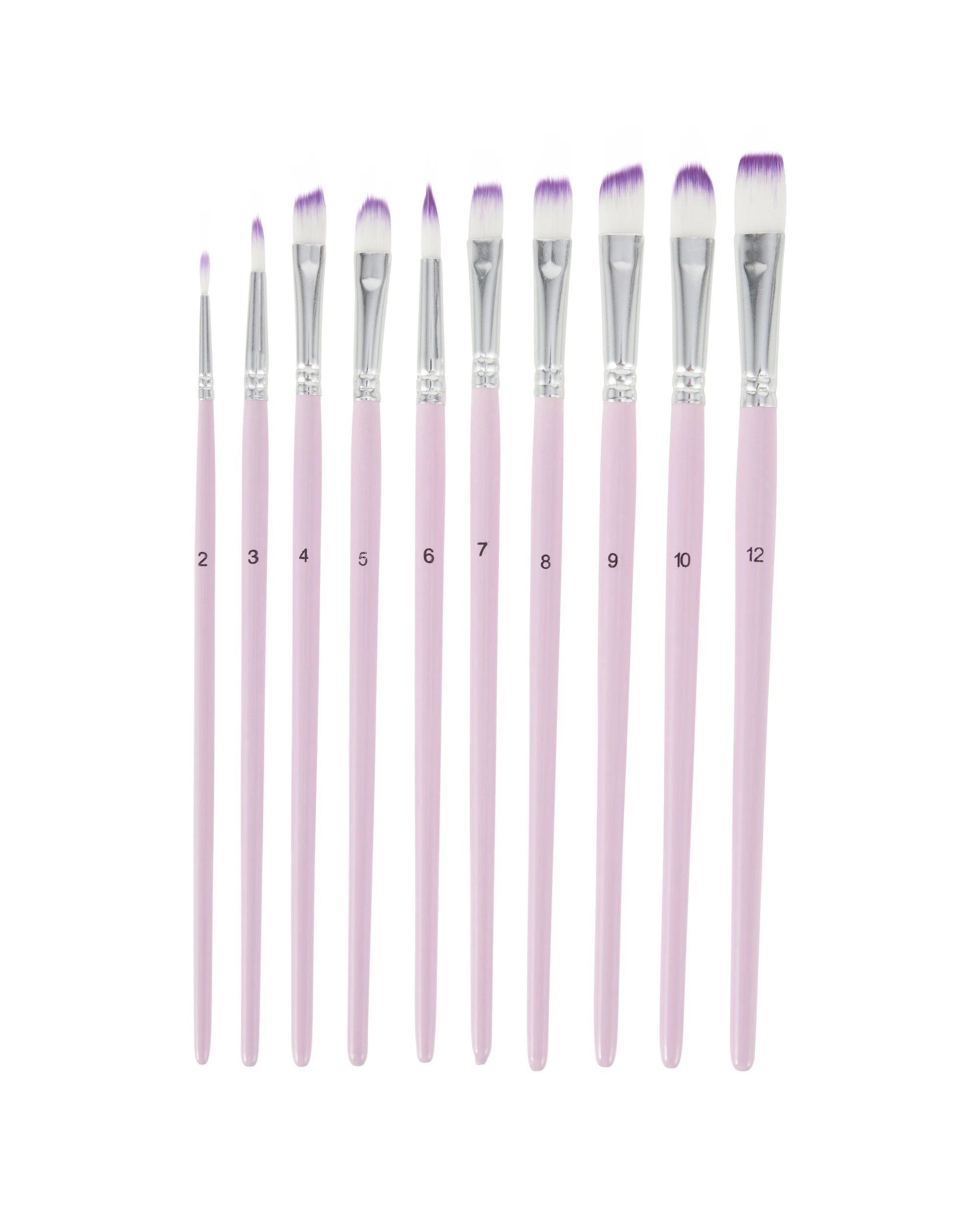 2 10 Pack Paint Brush Set - Lilac, 2 of 3