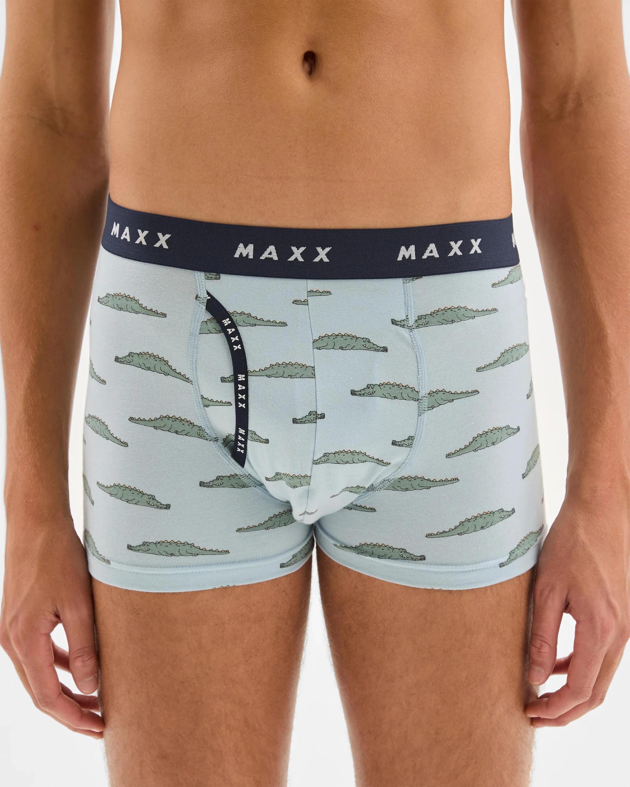 3 Maxx Australian Cotton Blend 3 Pack Mens Flyfront Trunks CROCODILE, 3 of 4
