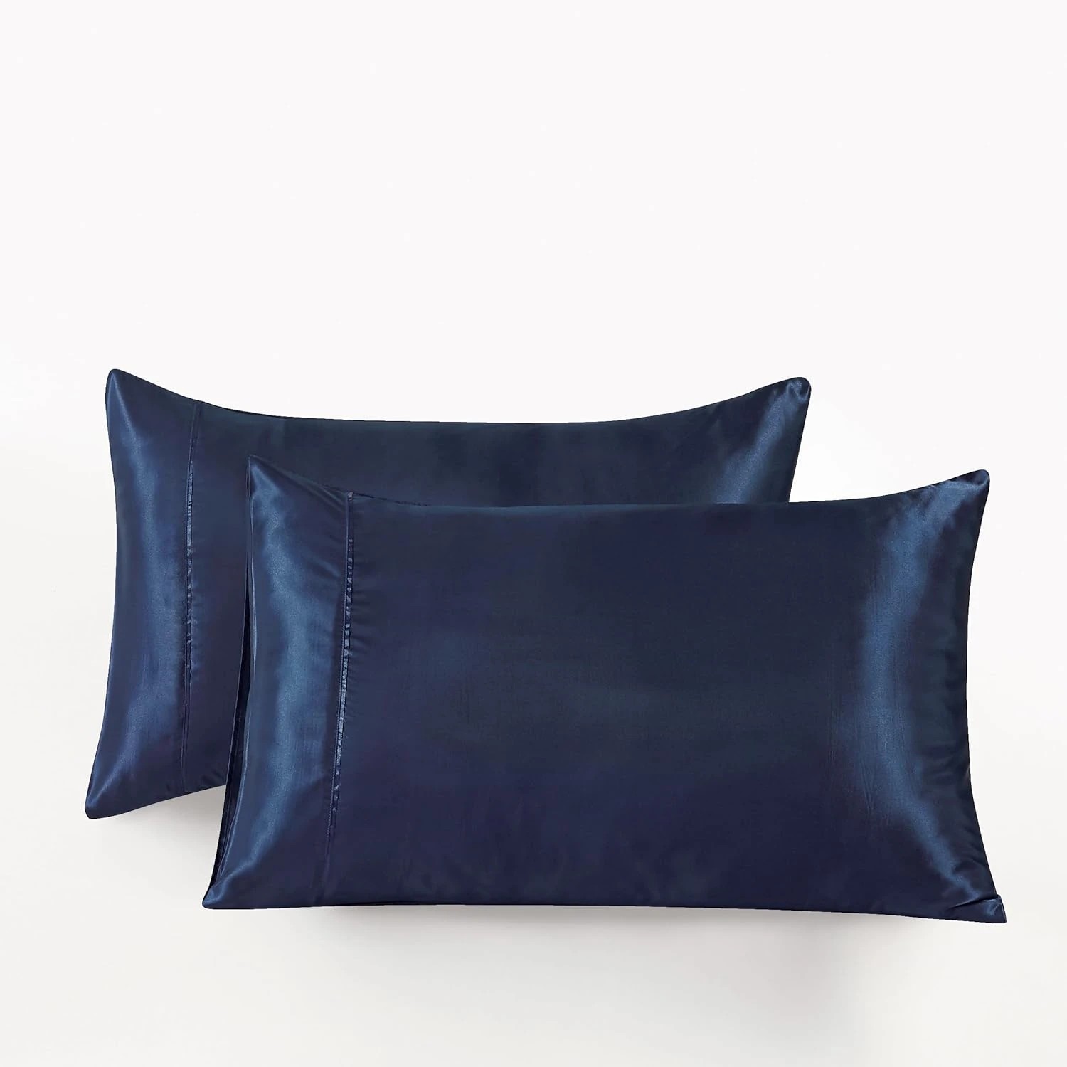 1 CleverPolly 2-Pack Polyester Satin Pillowcases - Navy Blue, 1 of 4