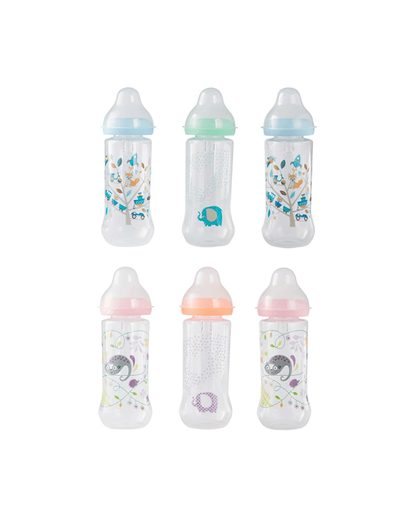 3 Pack 250ml Narrow Neck Baby Feeding Bottles - Assorted