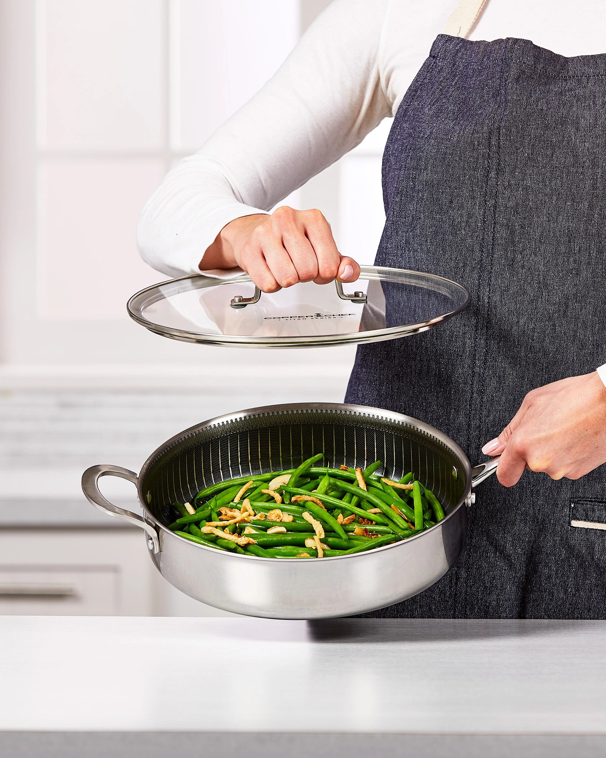 3 CC Copper Chef Titan Pan Professional All-Purpose Stainless-Steel Non-Stick Pan, 3 of 8