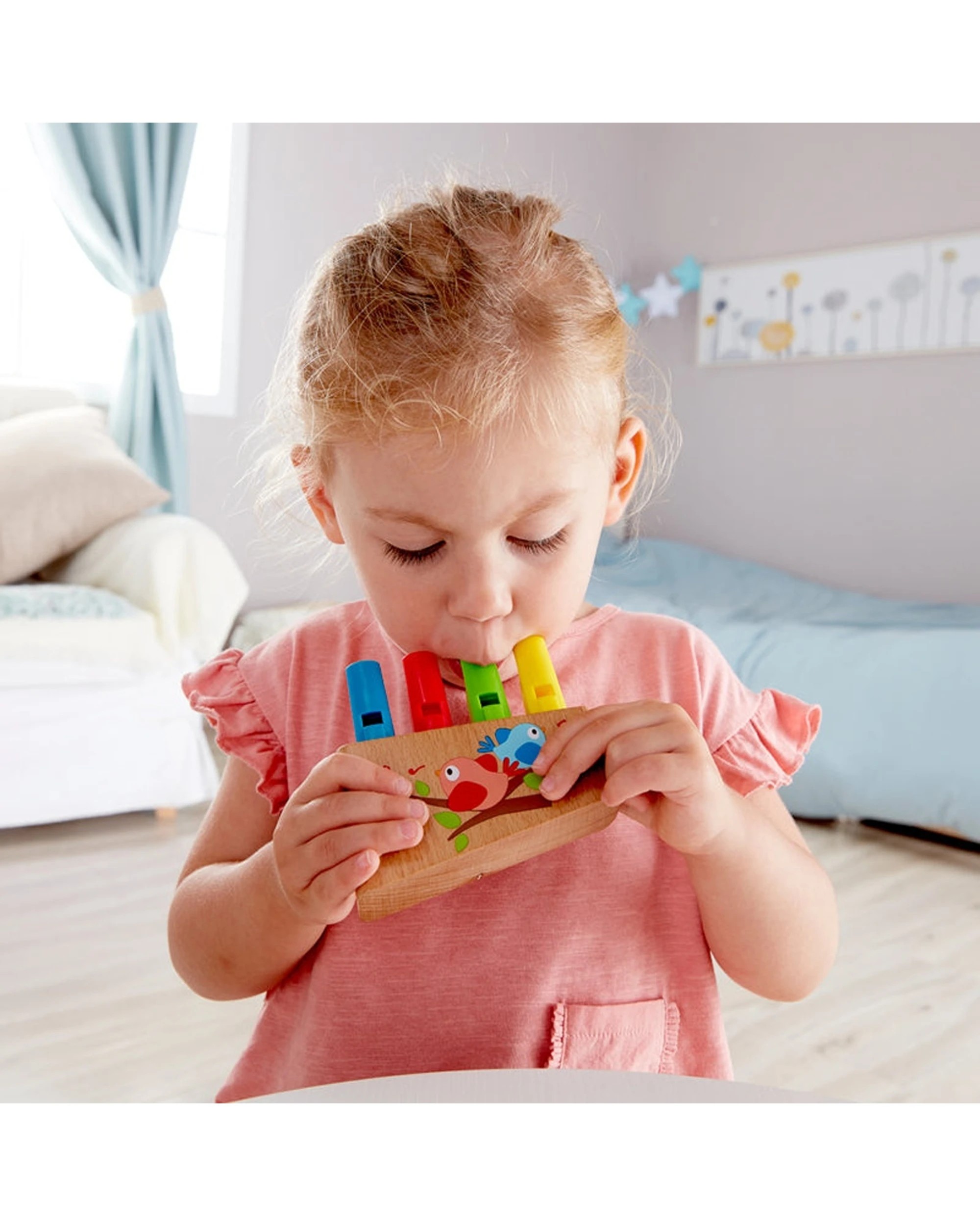 3 Hape Rainbow Pan Pipe 4-Tube Musical Toy Kids 10x2.5x10cm - Multi, 3 of 3