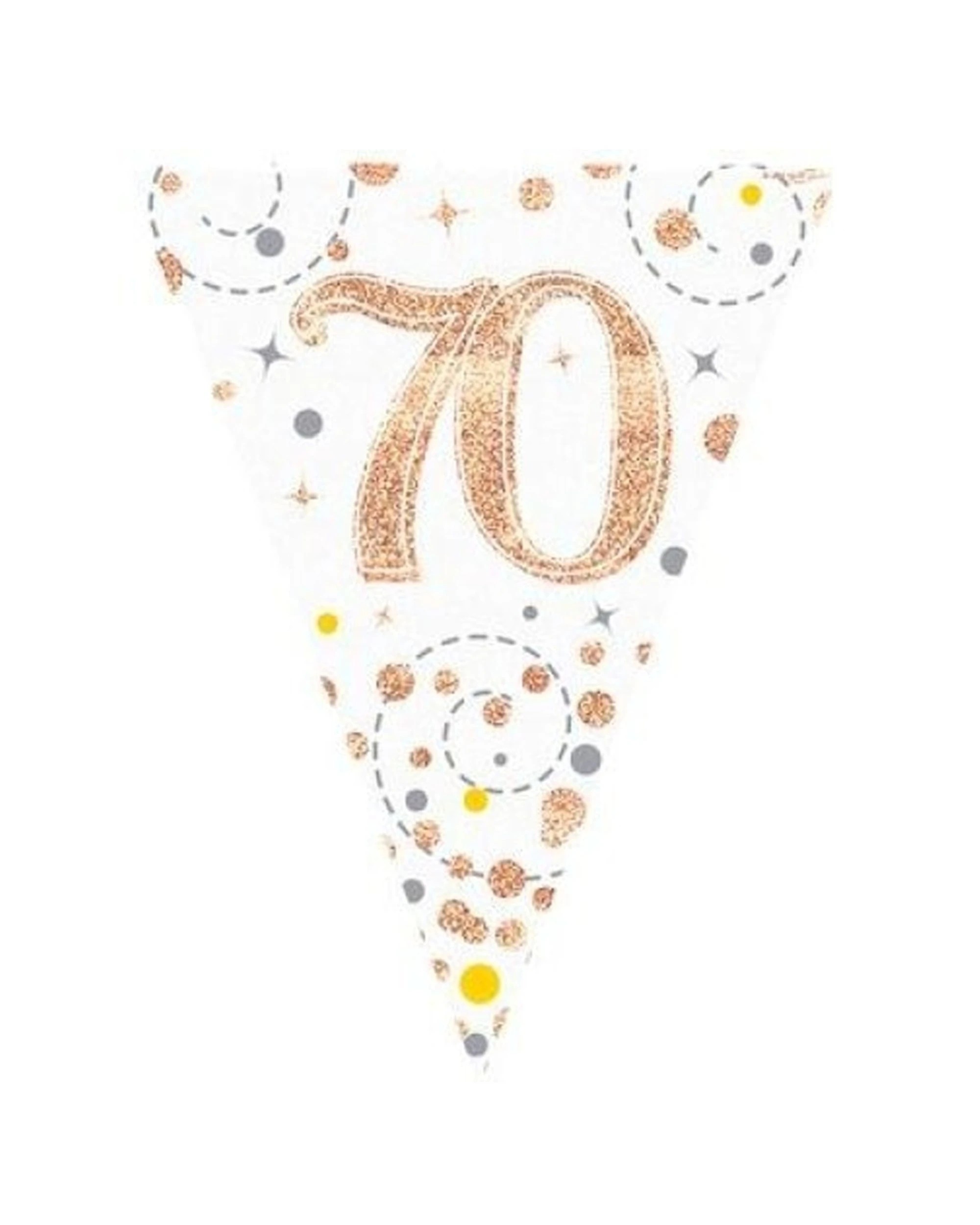 1 Alpen Sparkling Fizz Bunting Decoration 70th Birthday 3.9m Rose - Gold, 1 of 1