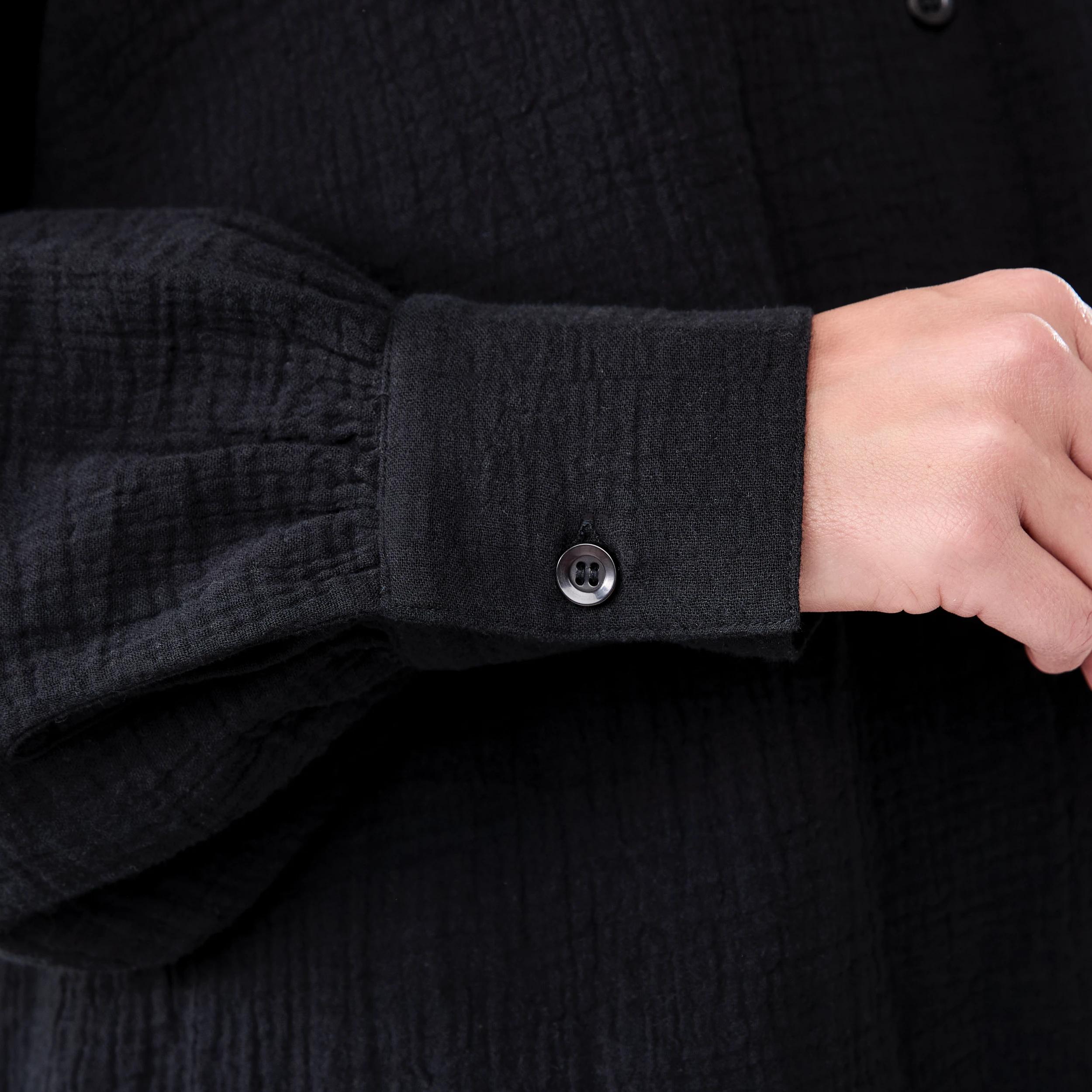 5 Long Sleeve Double Cloth Shirt Black, 5 of 7