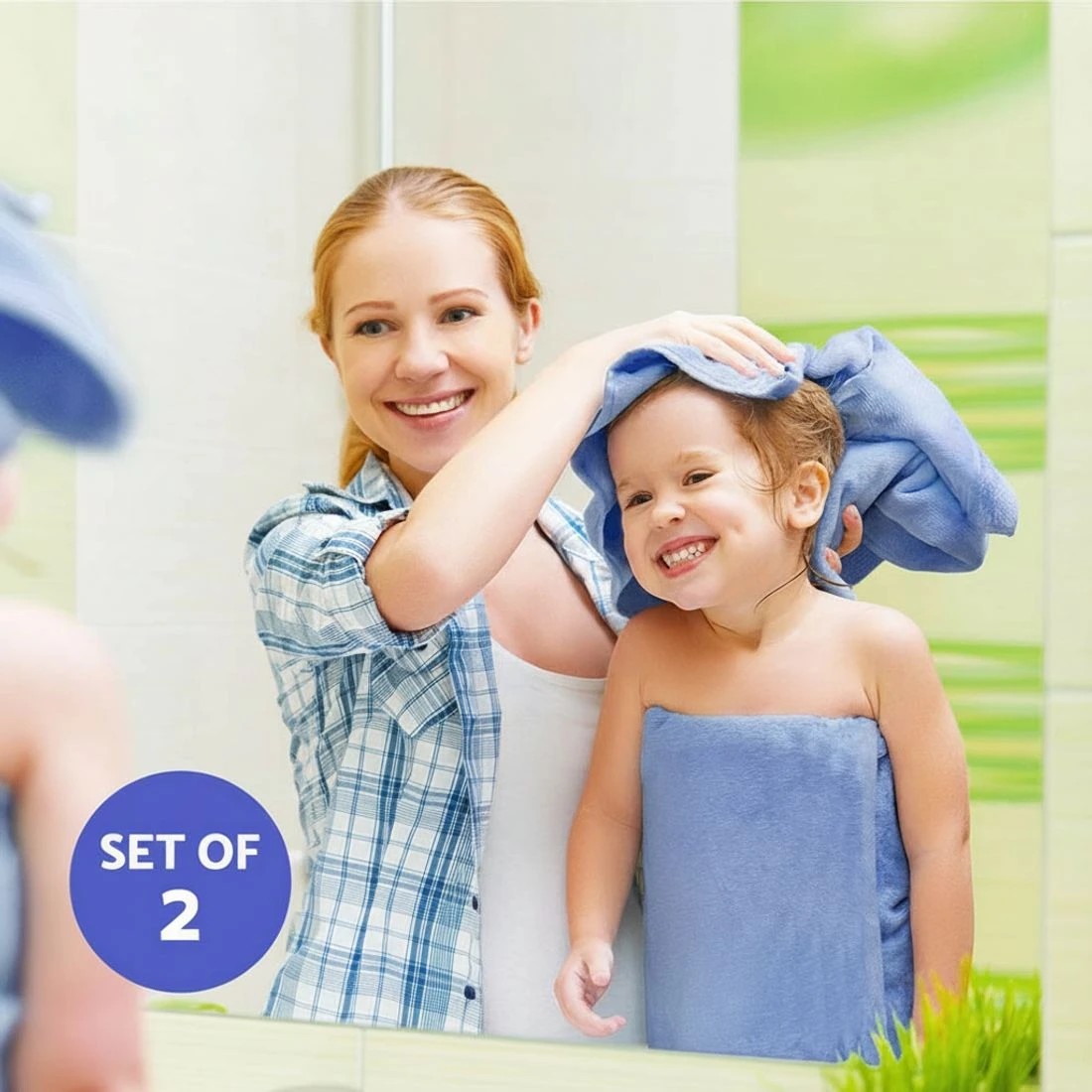 2 2 Pack Bath Sheets Set Cotton Extra Large Towel - Blue, 2 of 4