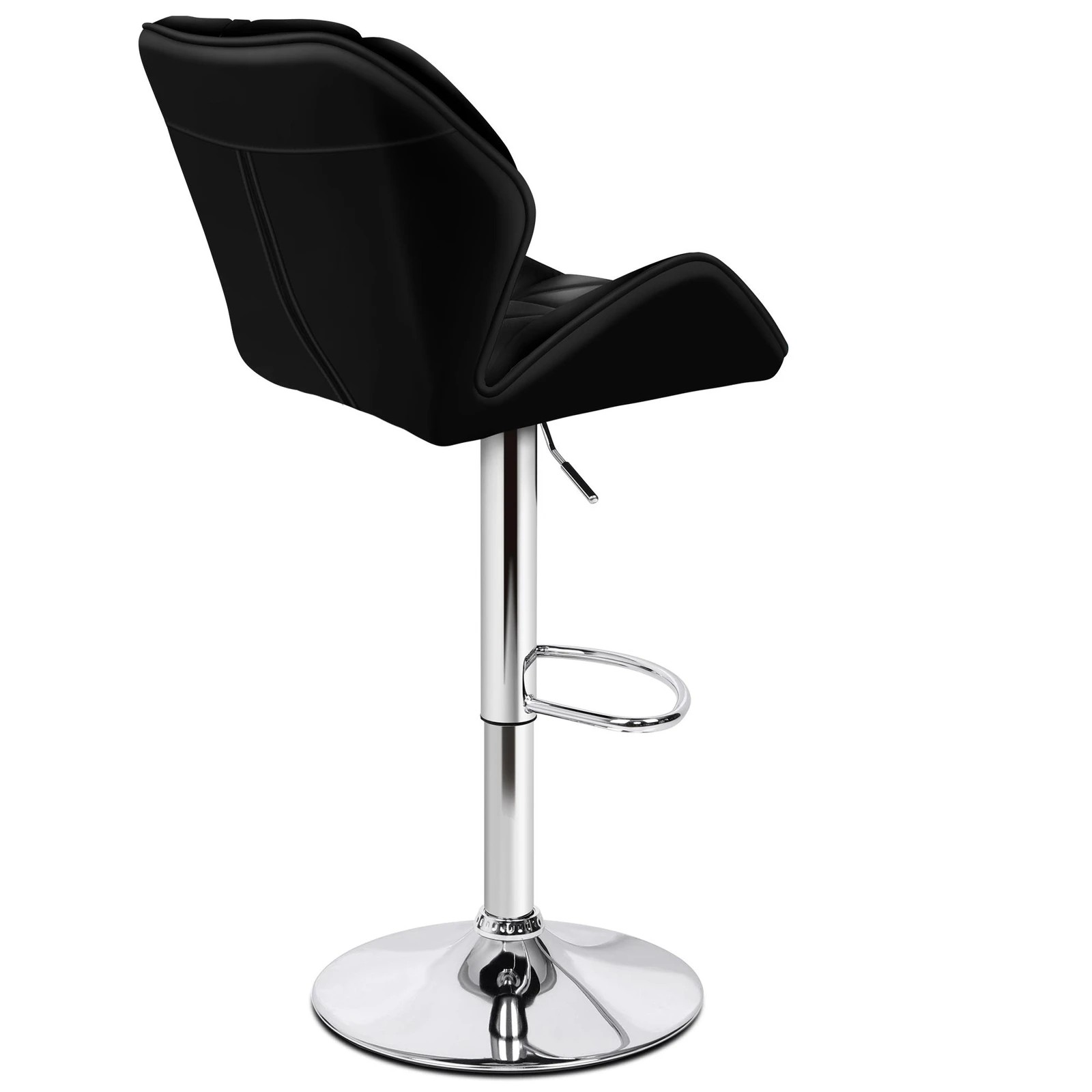 3 Alfordson 2x Bar Stools Willa Kitchen Gas Lift Swivel Chair Leather - Black, 3 of 9