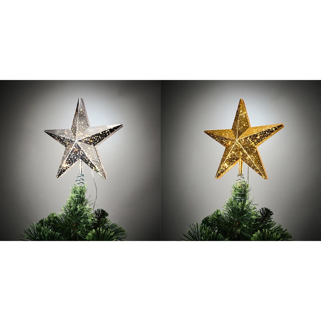 1 LED Light Up Faux Mercury Star Tree Topper - Assorted, 1 of 10