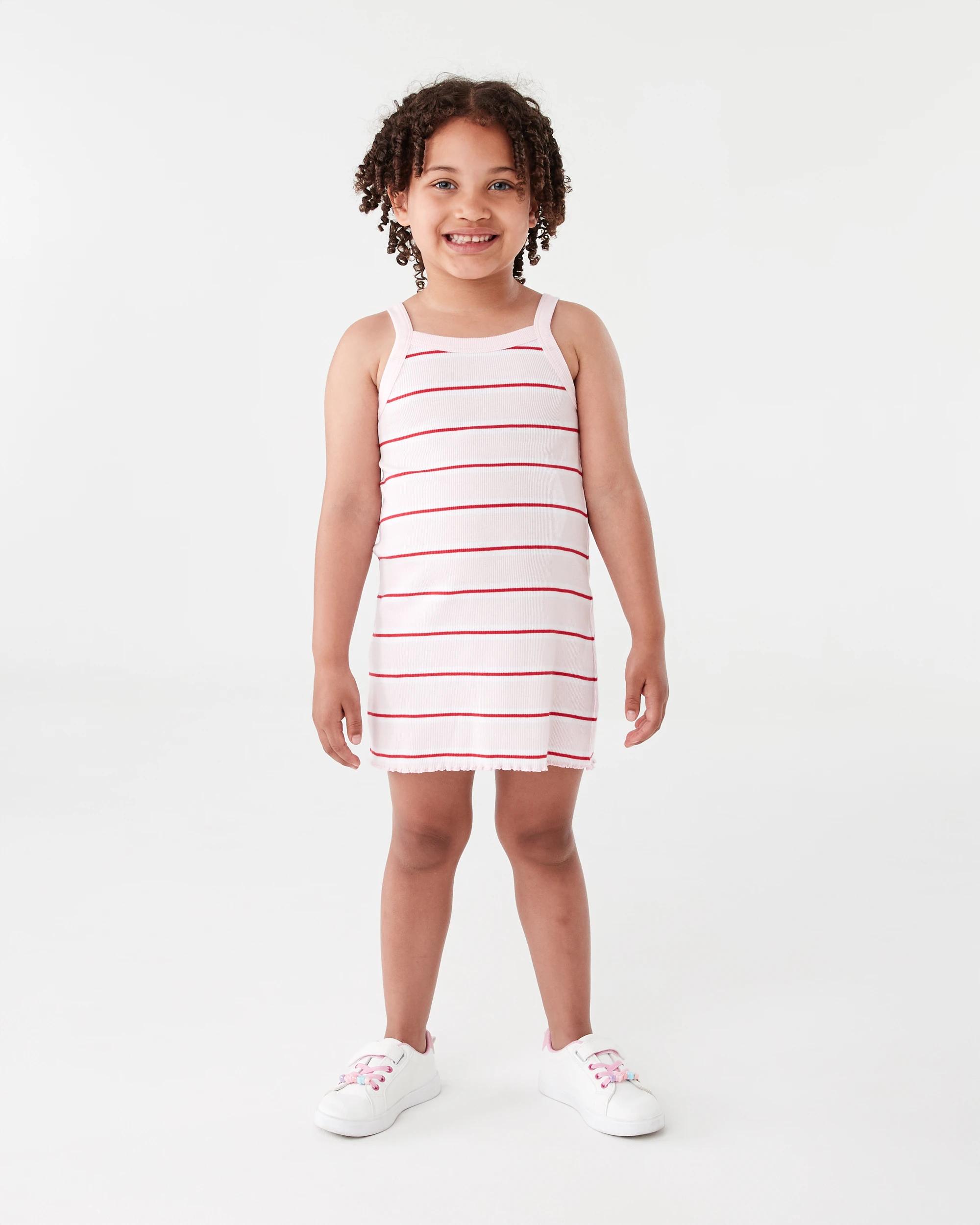 5 Sleeveless Ribbed Dress Pnk Stripe, 5 of 6