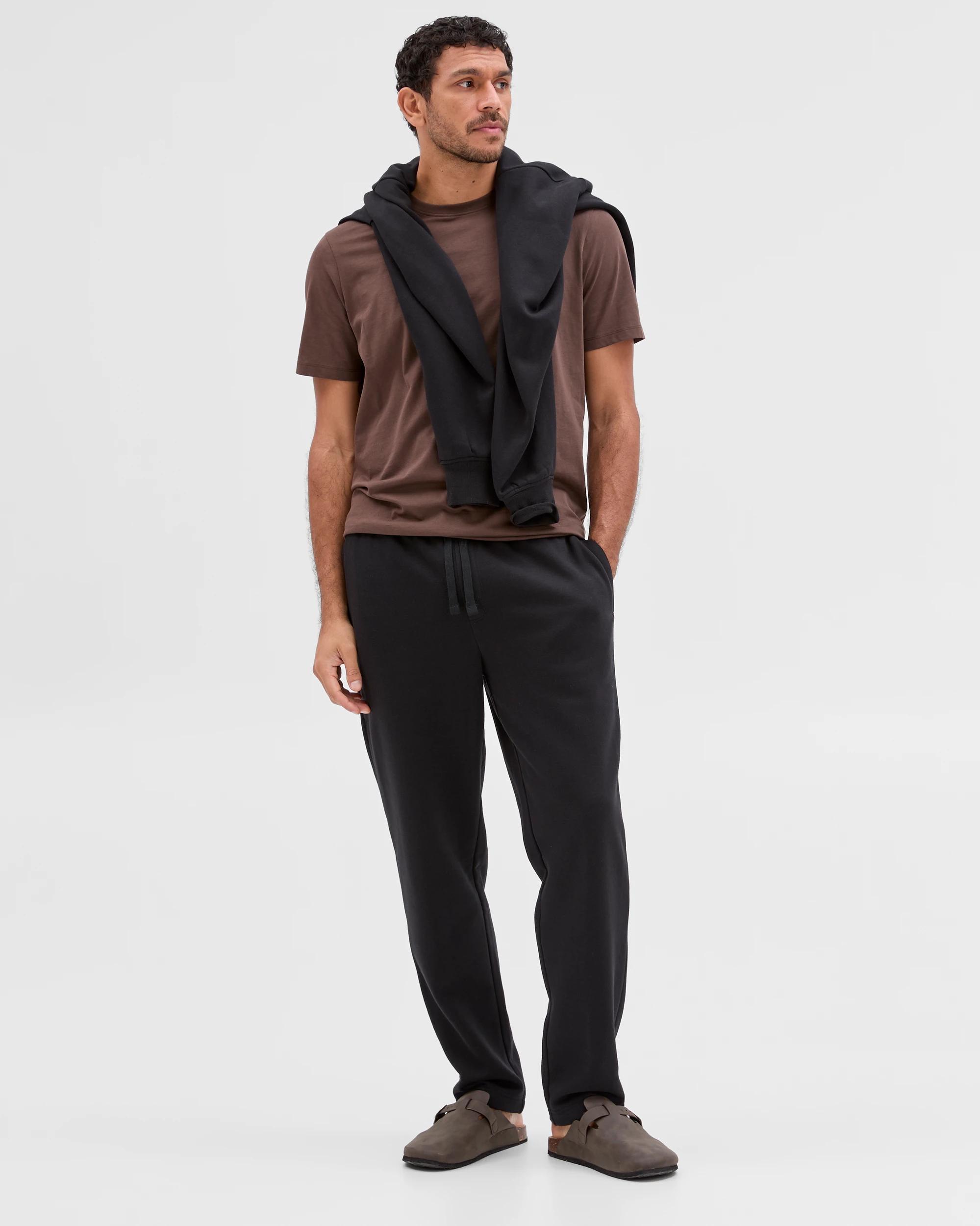 1 Target Man Australian Cotton Blend Uncuffed Trackpants BLACK, 1 of 5
