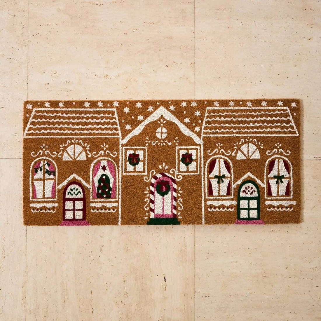 2 Gingerbread Village Door Mat - 100cm x 45cm, 2 of 5