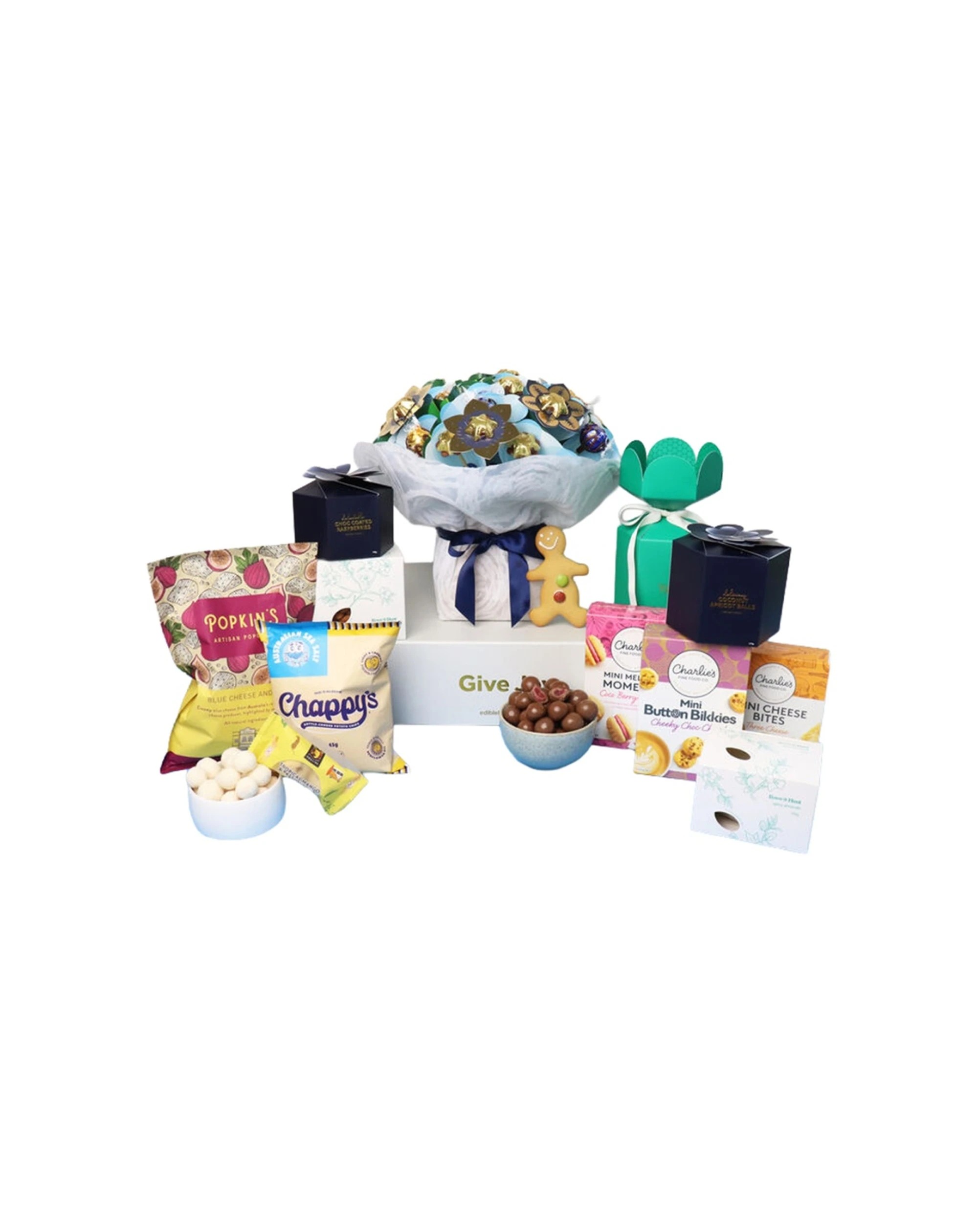 1 Edible Blooms Gourmet Bundle Hamper And Chocolate Bouquet Gift Set - Multi